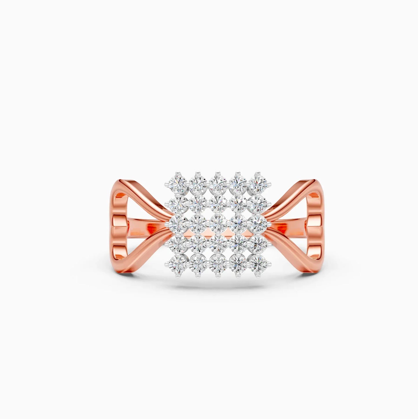 Square Shape Diamond Cluster Impressive Ring
