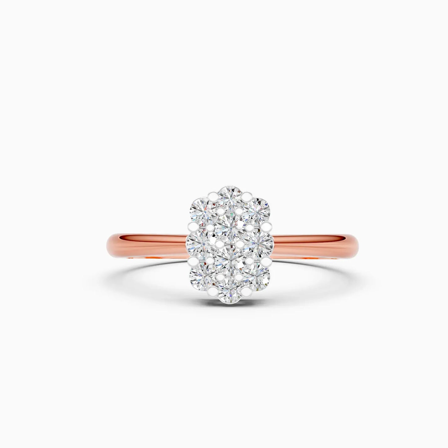 Lab Grown Diamond Cluster Oval Shaped Ring