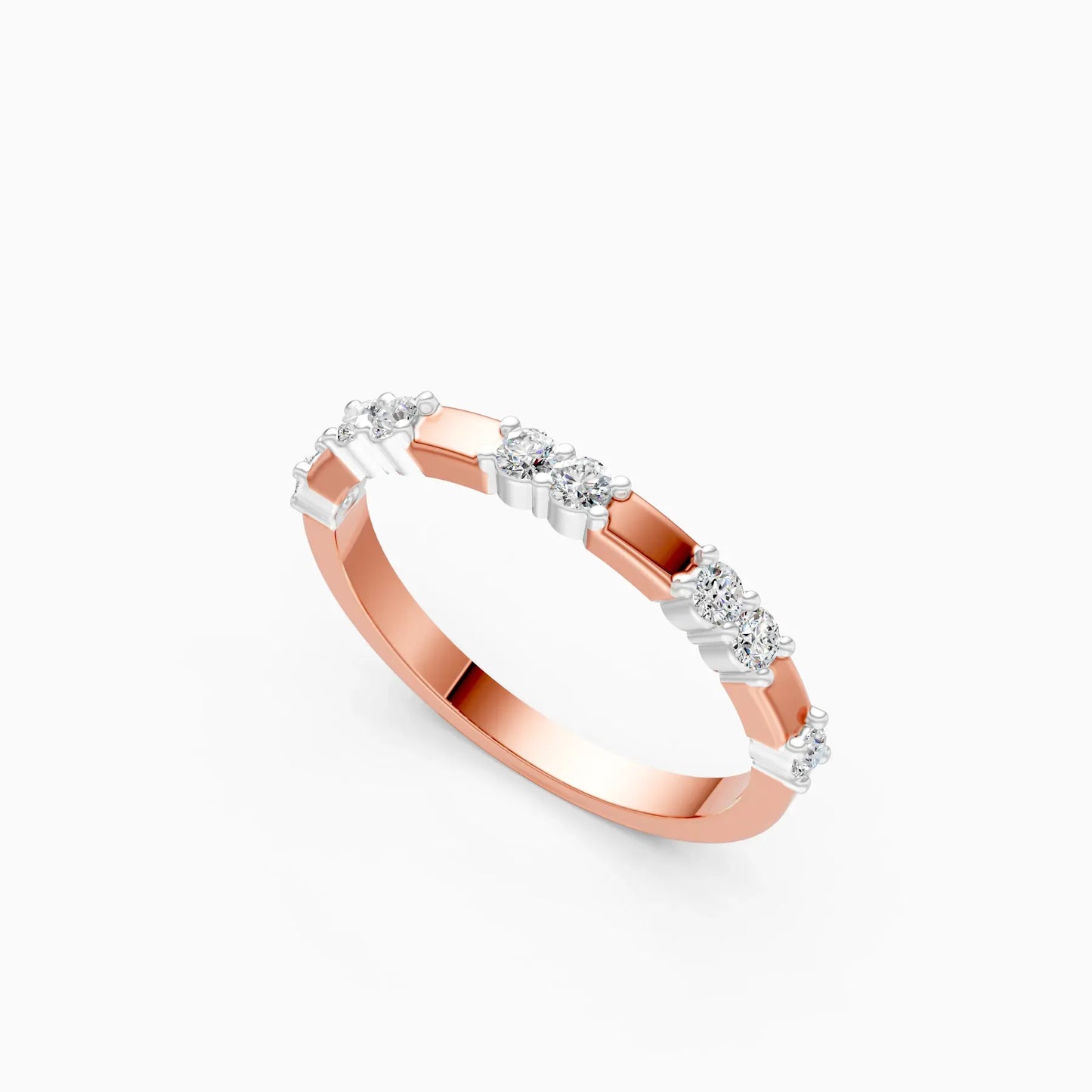 Dazzle Thin Distance Round Diamond Stackable Band