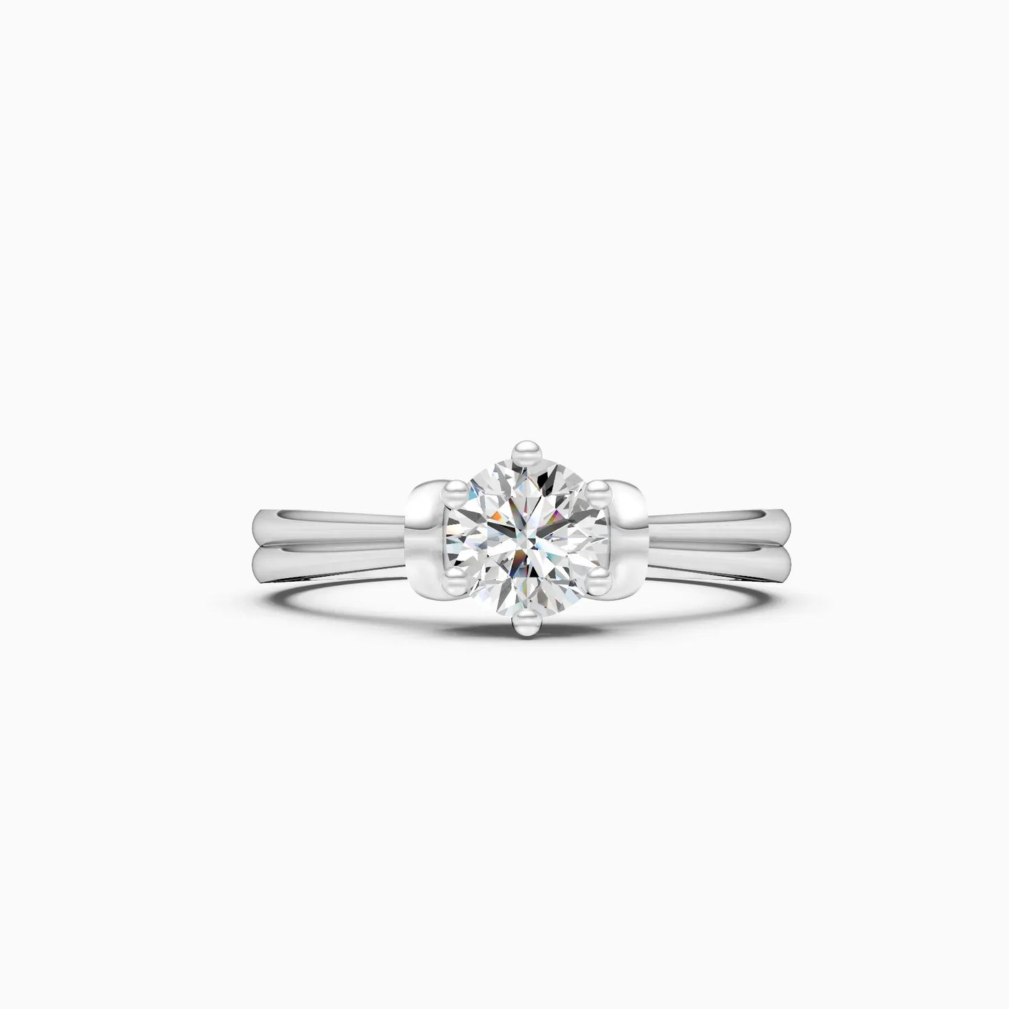 Classic Round Diamond Two Tone Ring