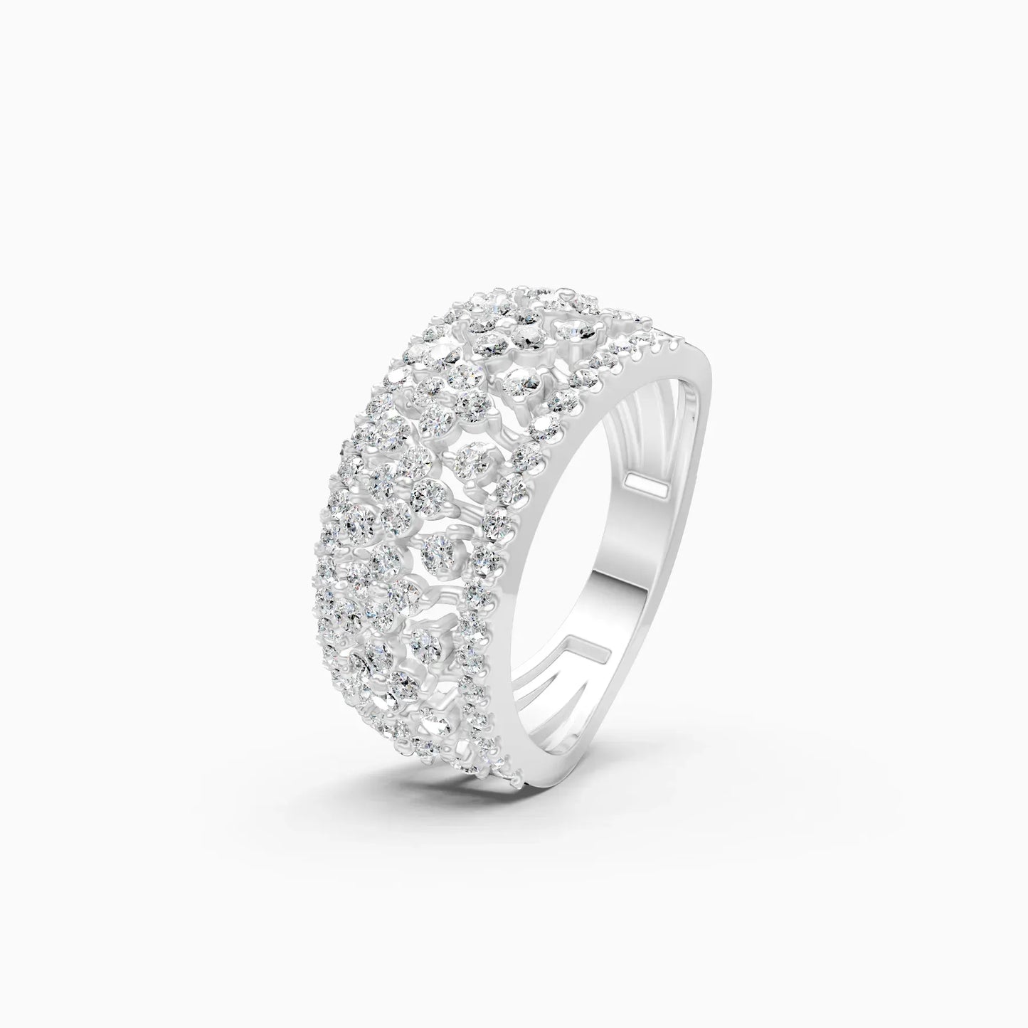Cluster Broad Multi Diamond Ring