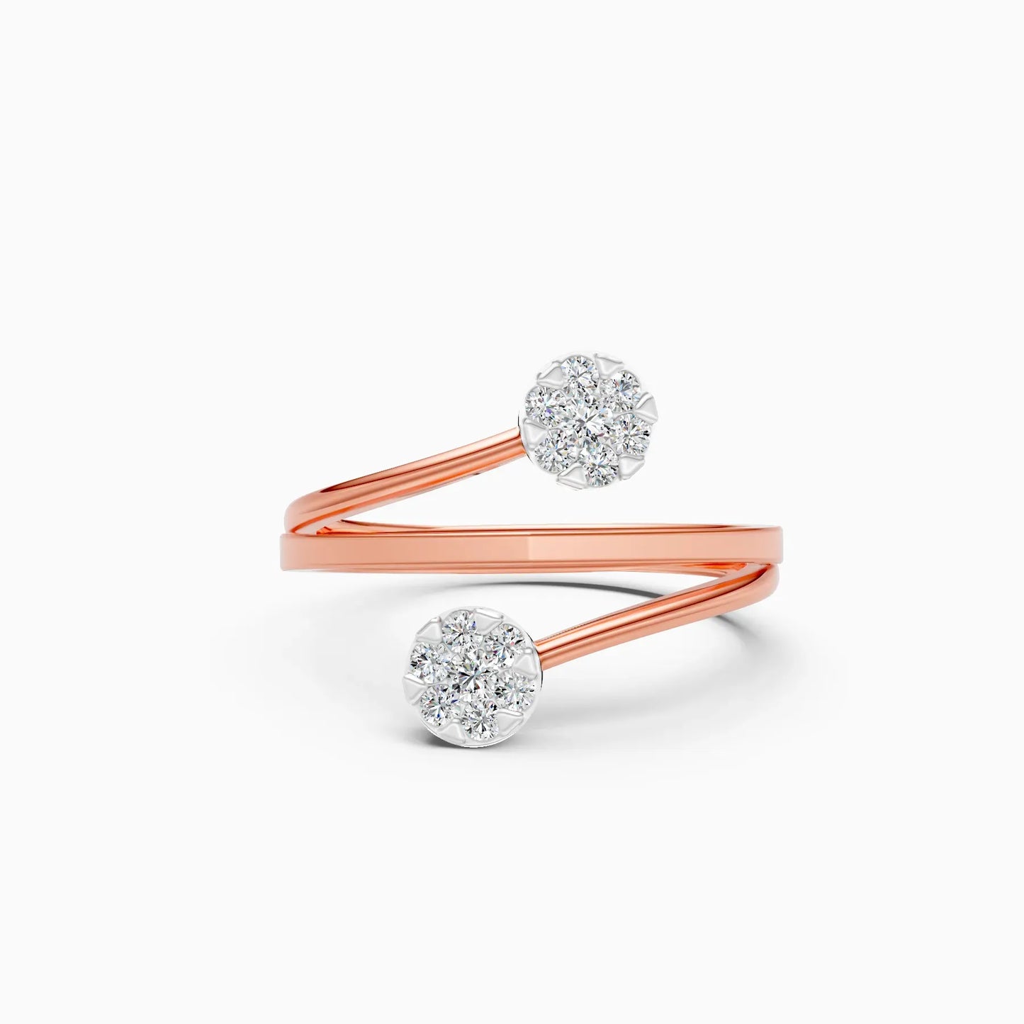 Latest Diamond Cluster By Pass Setting Ring