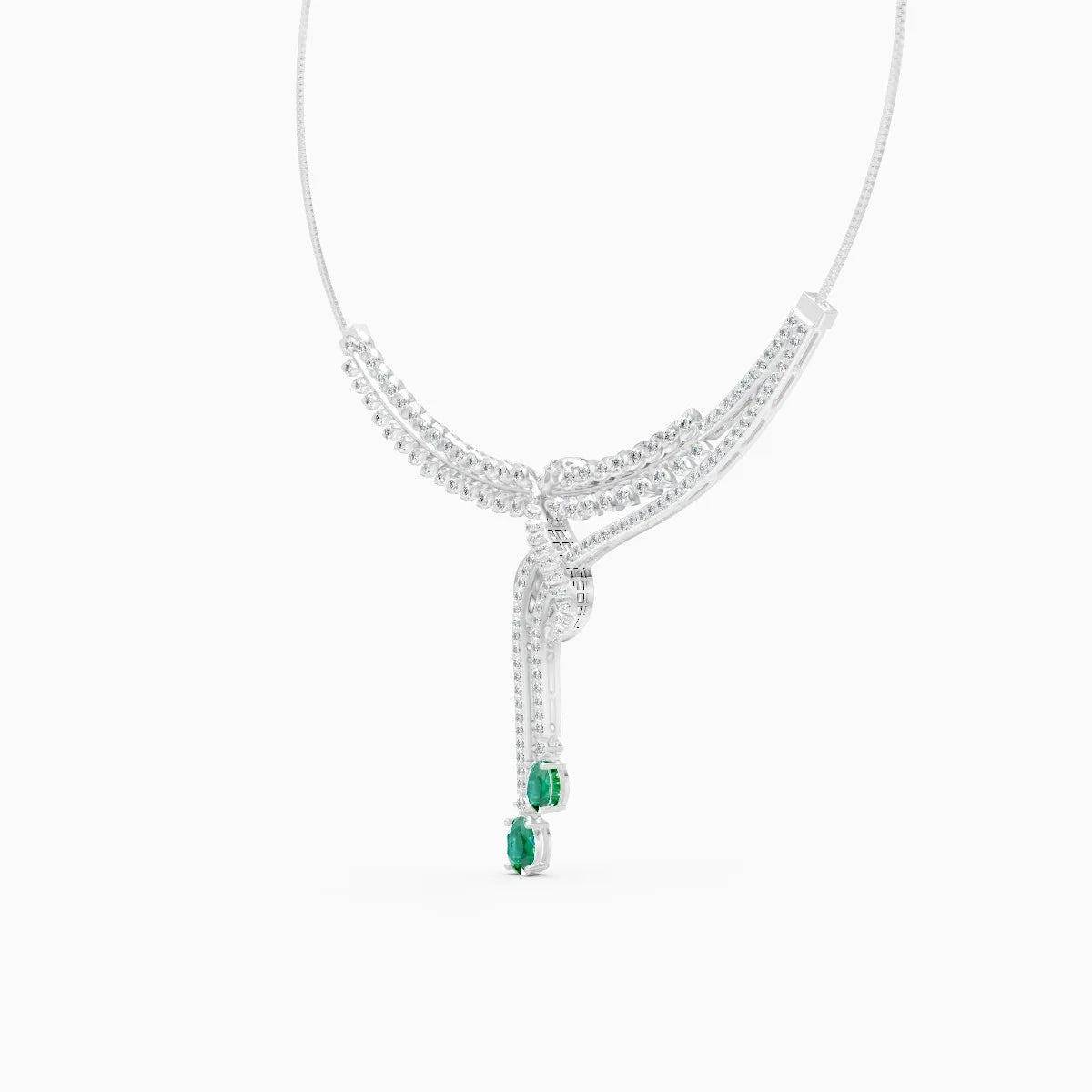 Dual Tone Floral lab Diamond Necklace Set