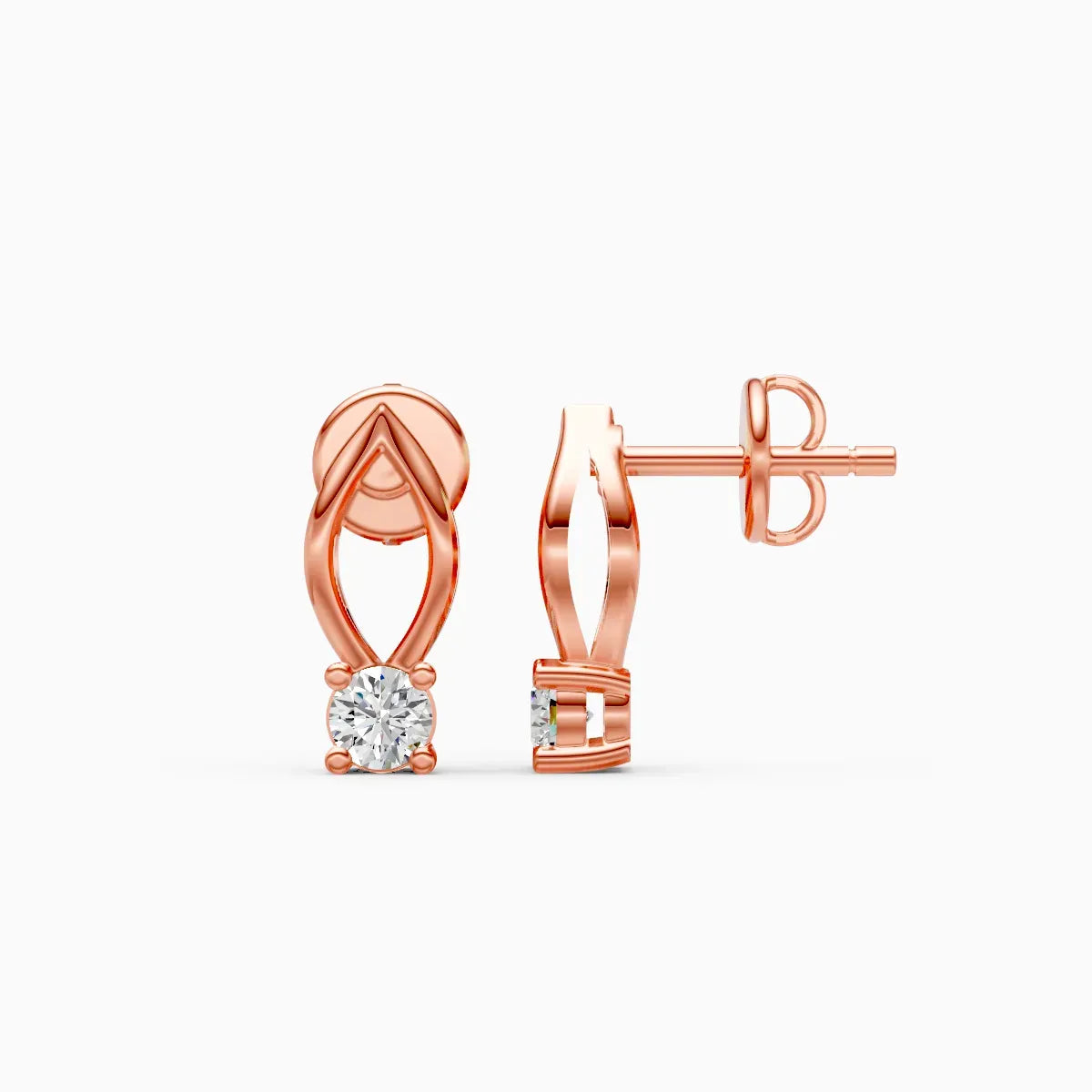 Leaf Drop Diamond Studs