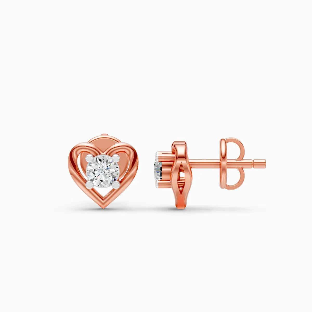 Heart Solitaire Studs