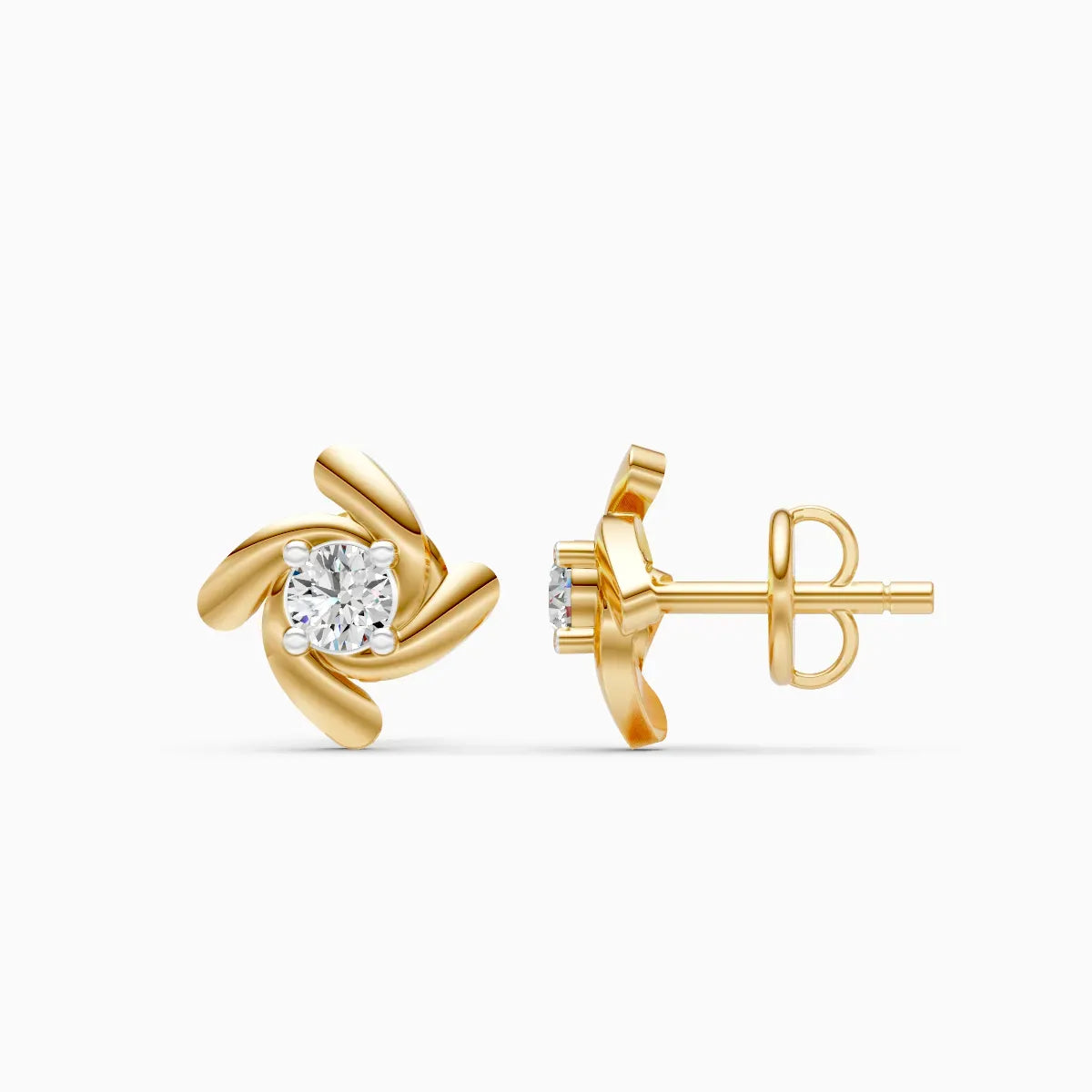 Round Rose Swirl Studs