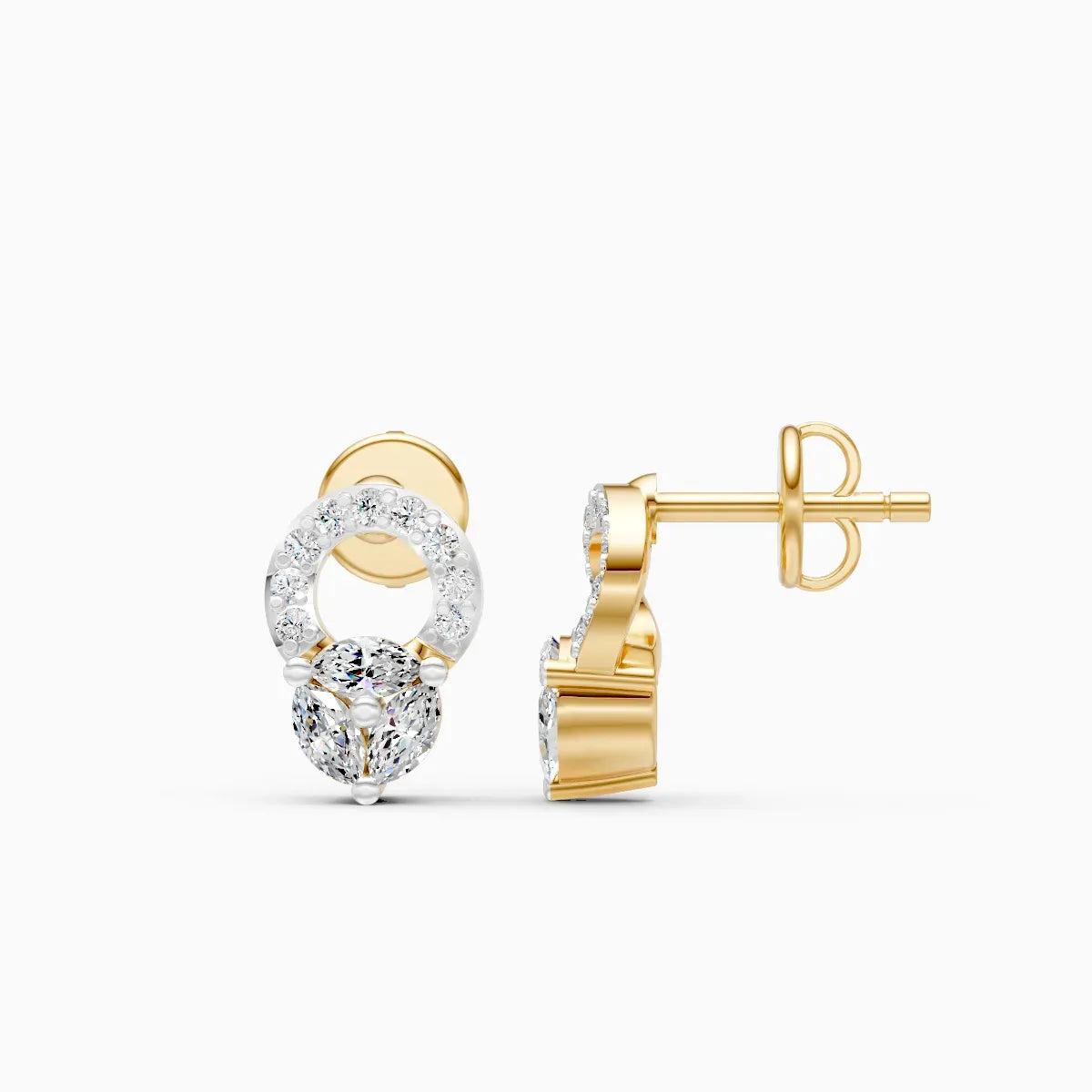 Marquise Drop Halo Studs