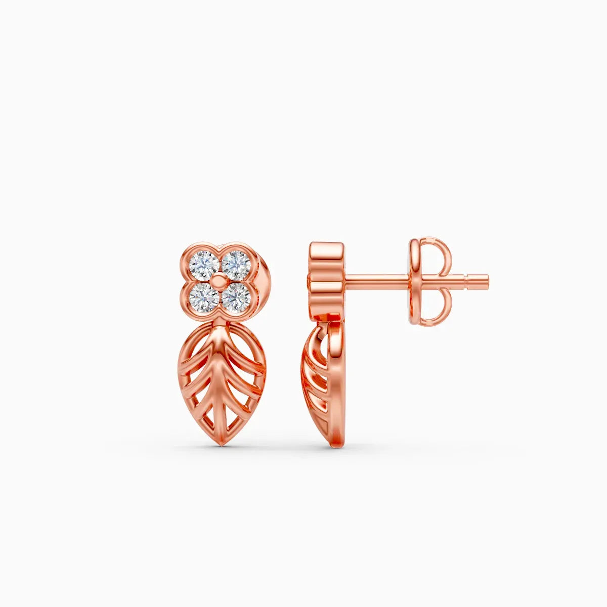 Floral Leaf Drop Studs