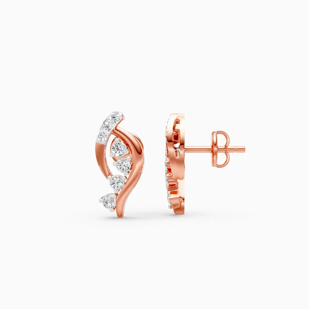 Wave Cluster Stud Earrings