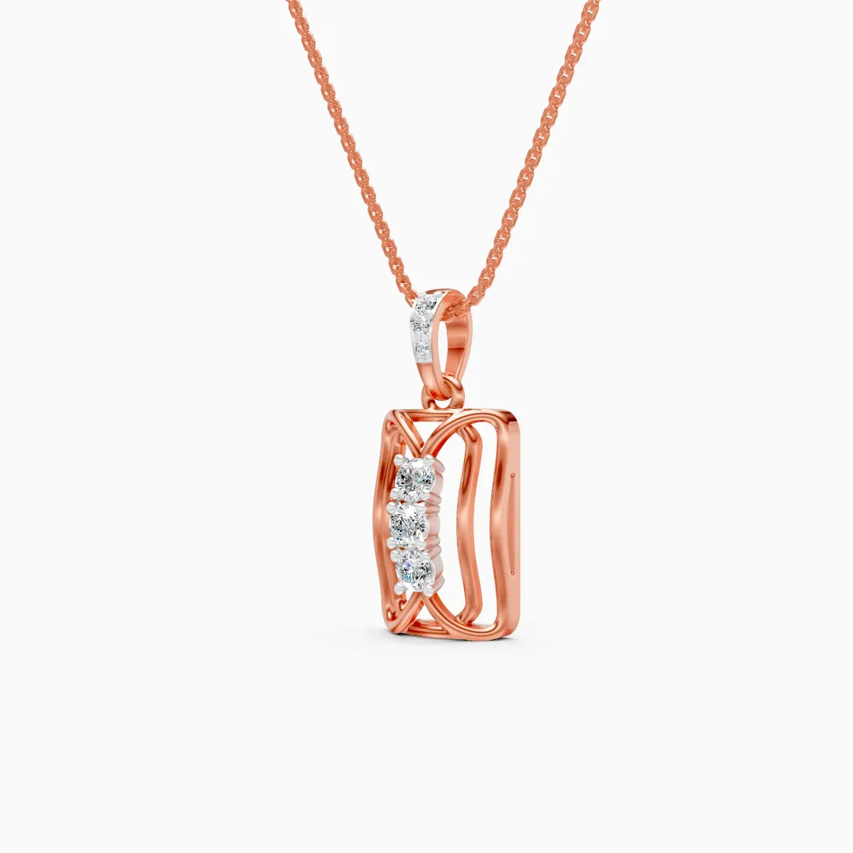 Geometric Diamond Bar Pendant