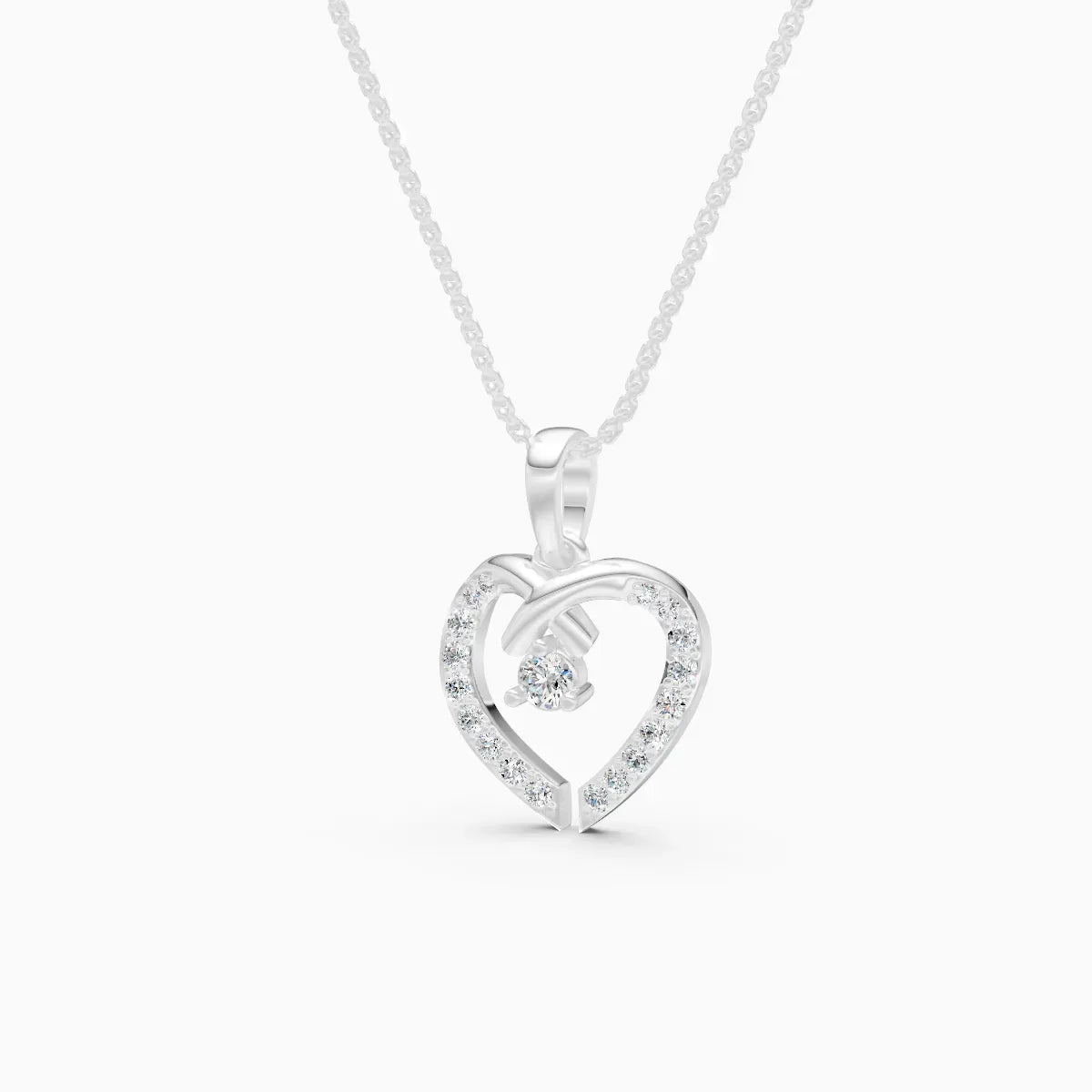 Intertwined Heart Diamond Pendant