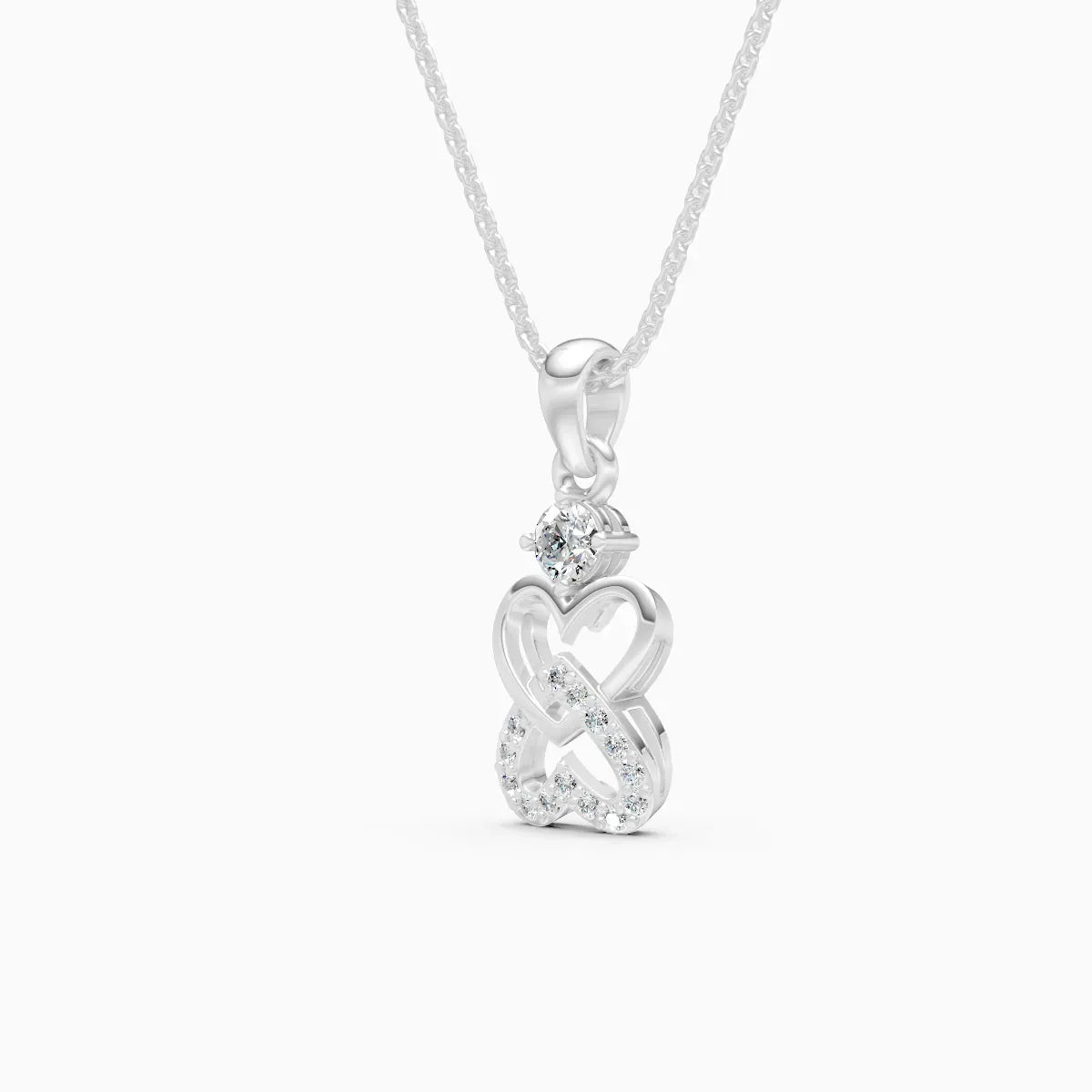 Round Diamond Heart Infinity Pendant