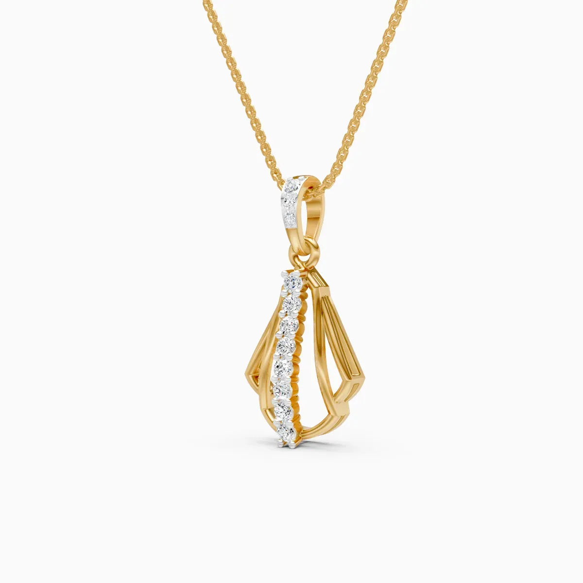 vertical line Diamond Pendant