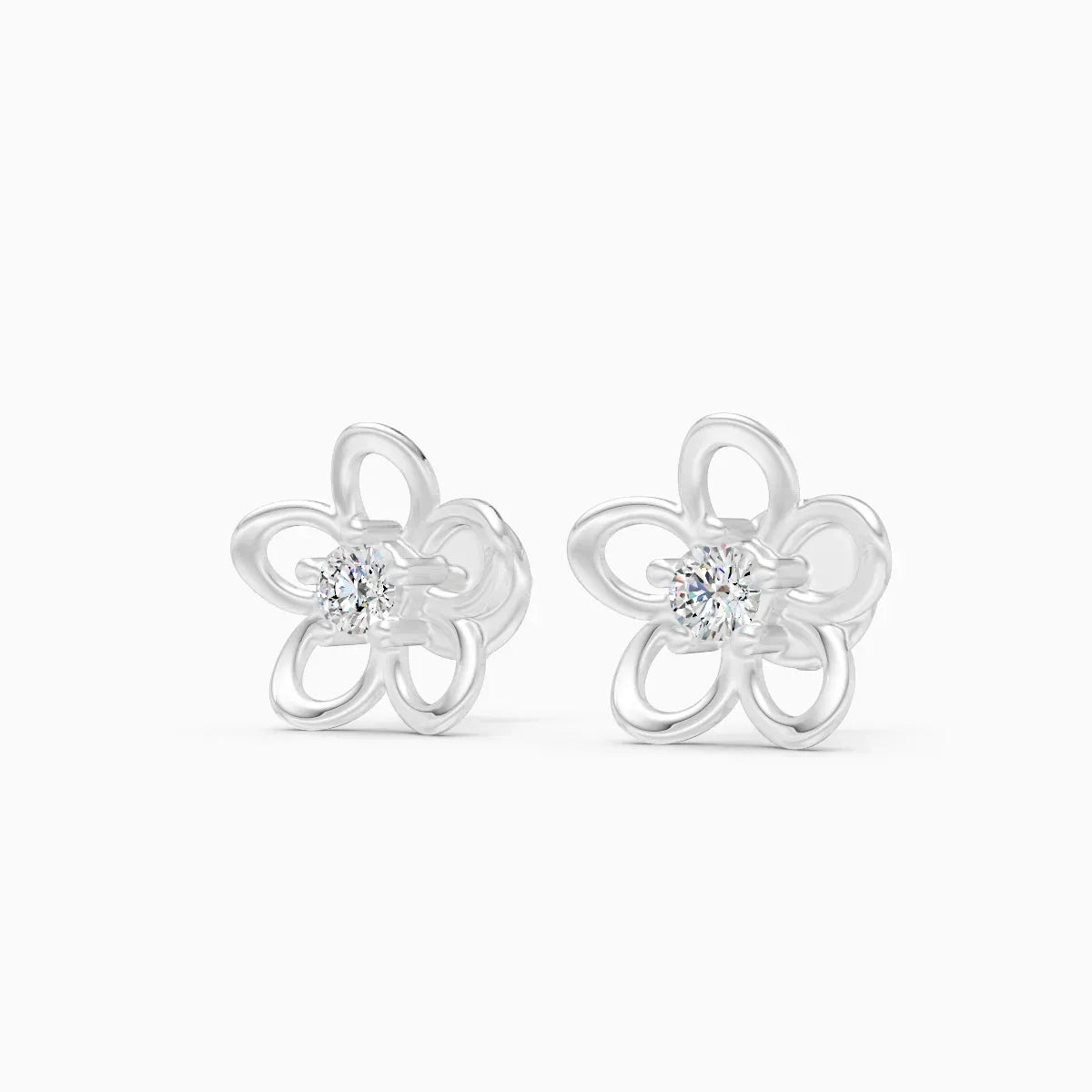 Round Floral Diamond Studs