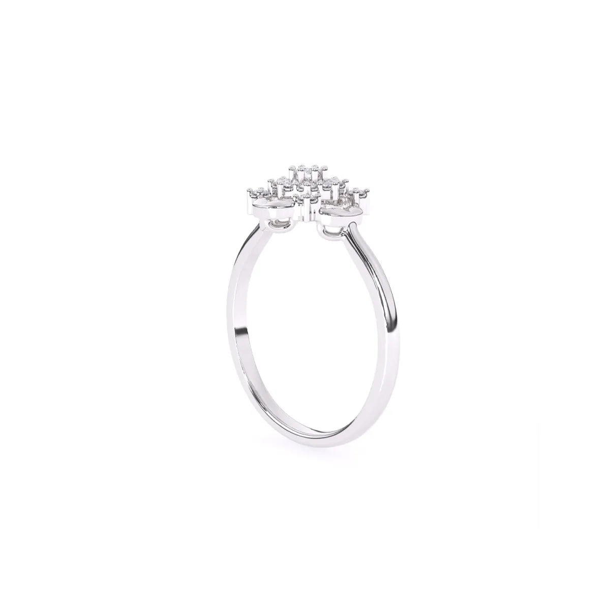 Round Fancy Geometric Pattern 14K Gold Diamond Ring