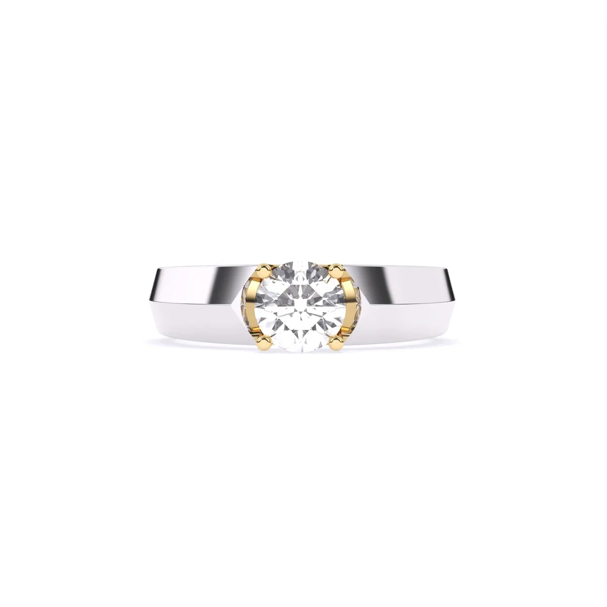 Round Solitaire Lab Grown Diamond Men's Ring