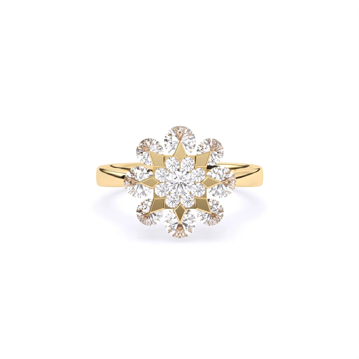 Round Flower Style lab Diamond Ring