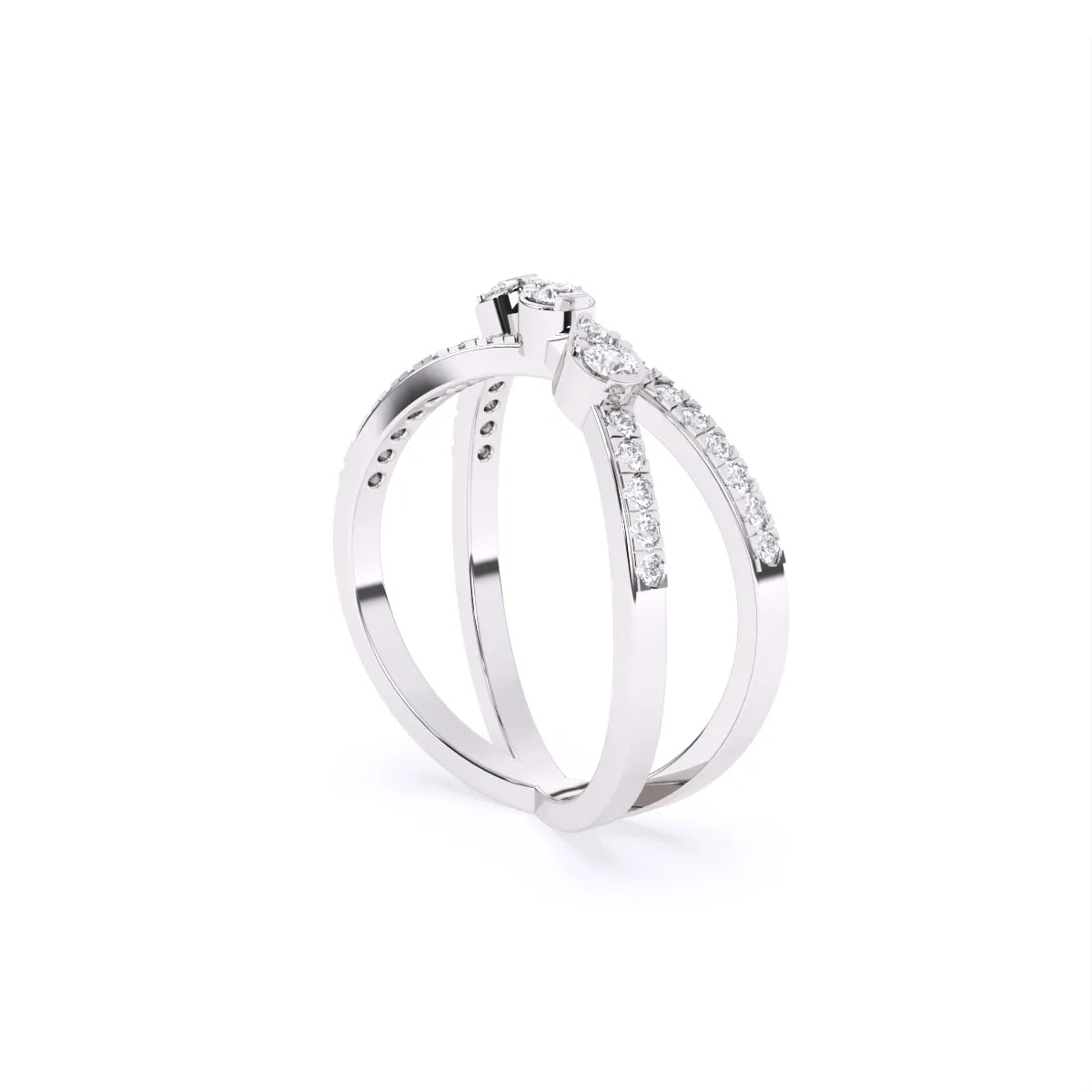 Split-Shank Pear & Round Lab Diamond Ring
