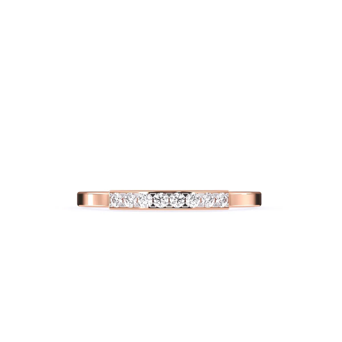 Timeless Round Diamond Rose Gold Matching Band