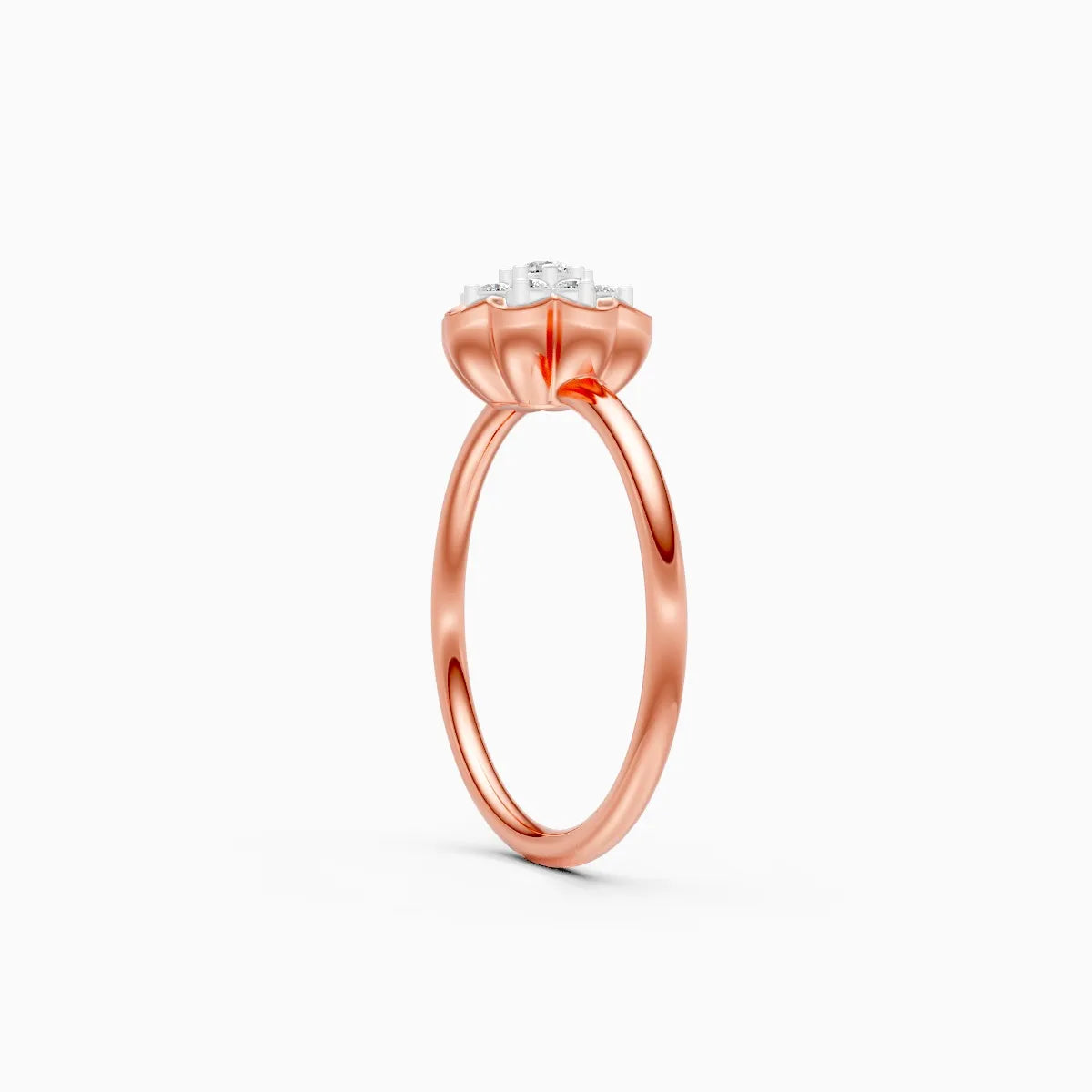 Round Floral Cluster Lab Diamond Ring