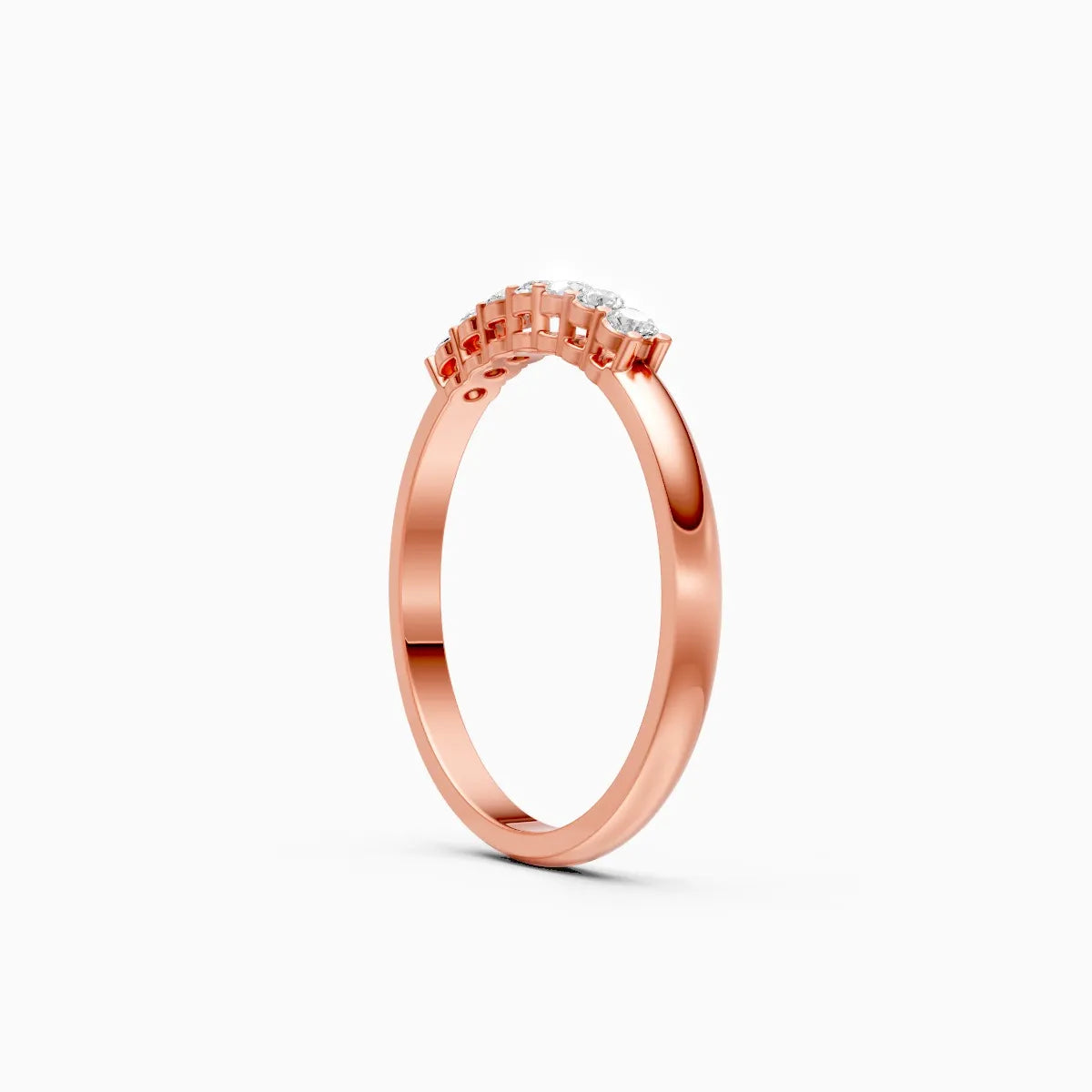 Round Cut Row Lab Grown Diamond Ring