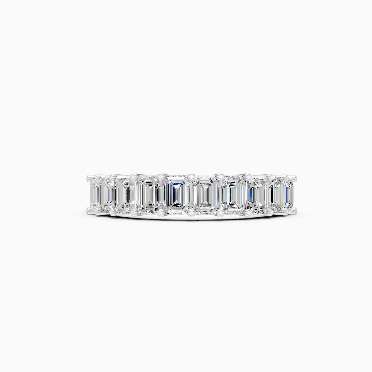 Modern Emerald Cut Lab Grown Diamond Band Ring