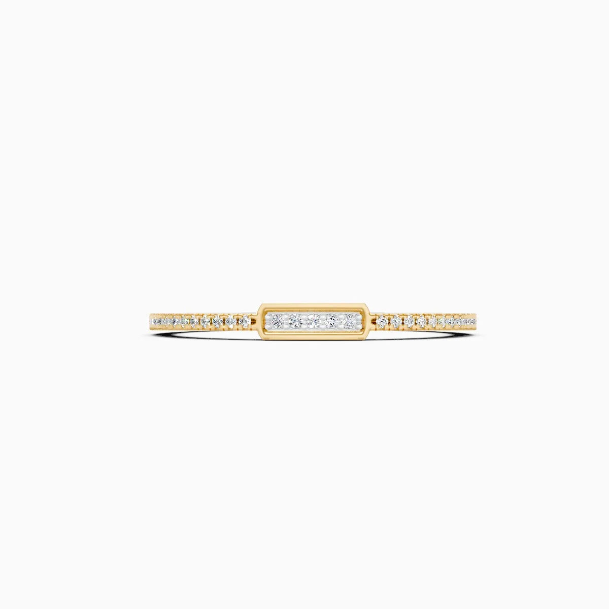 Modern Round Diamond Wedding Band