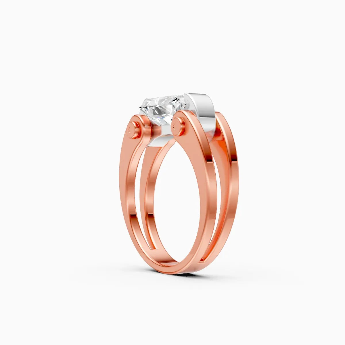 Bold Radiant-Cut Diamond Dual-Tone Majesty Diamond Ring