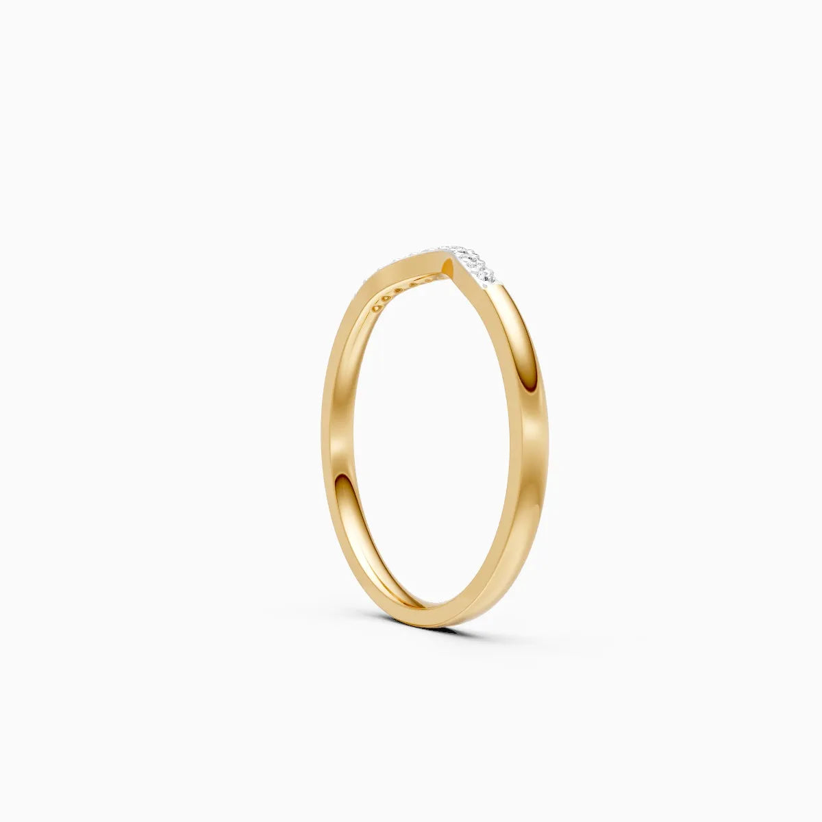 Curved Pavé Diamond Wave Band Ring