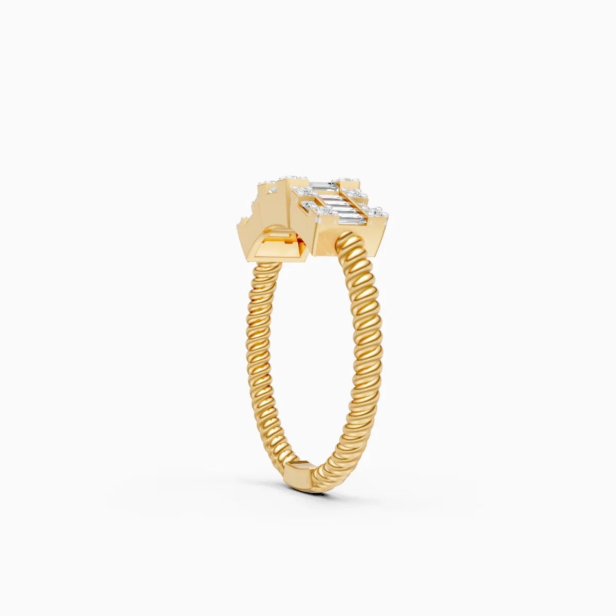 Baguette Bliss Flexi Band And Twist Grid Elegance Lab Grown Diamond Ring