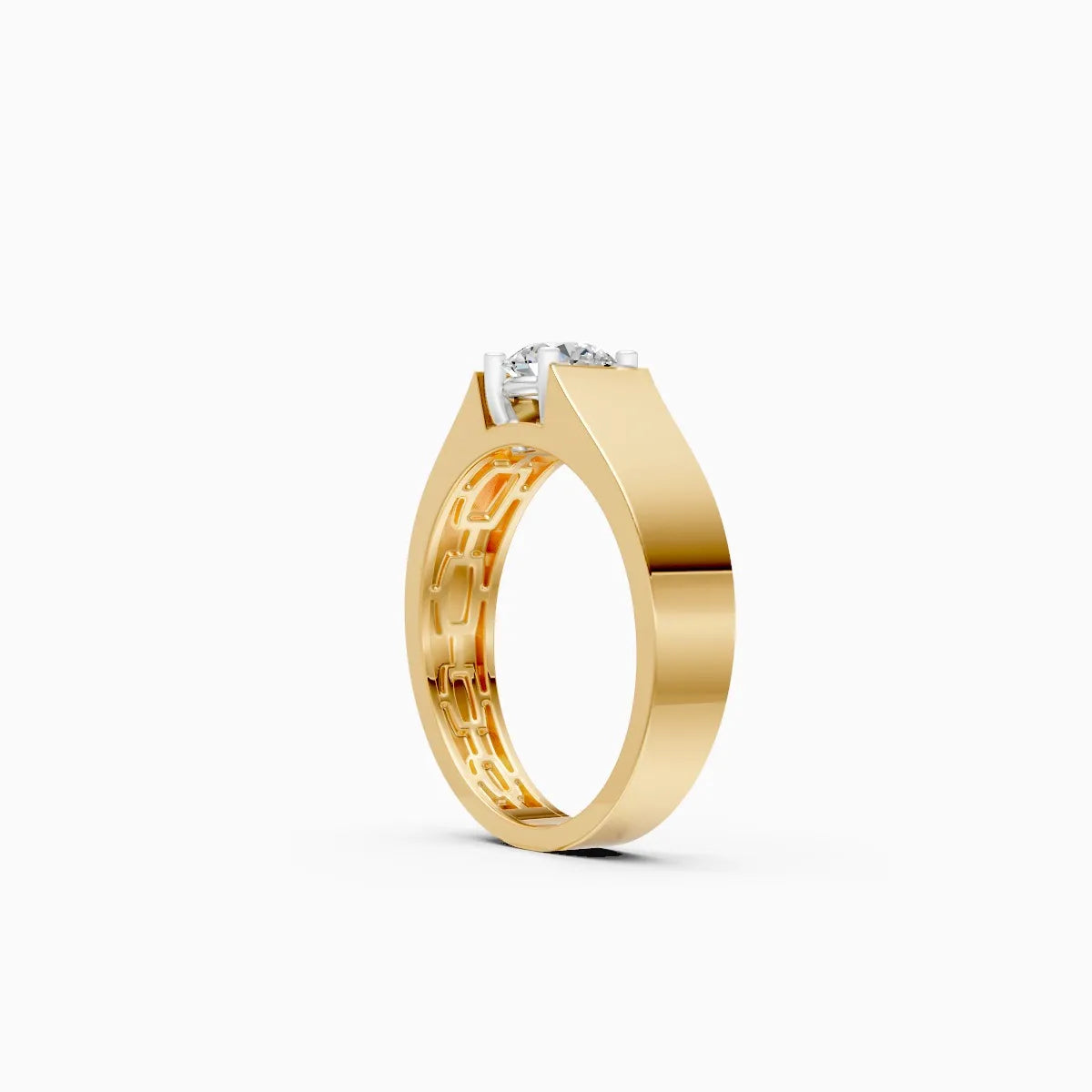 Geometric Inner Pattern Ring with Bold Round Center solitaire