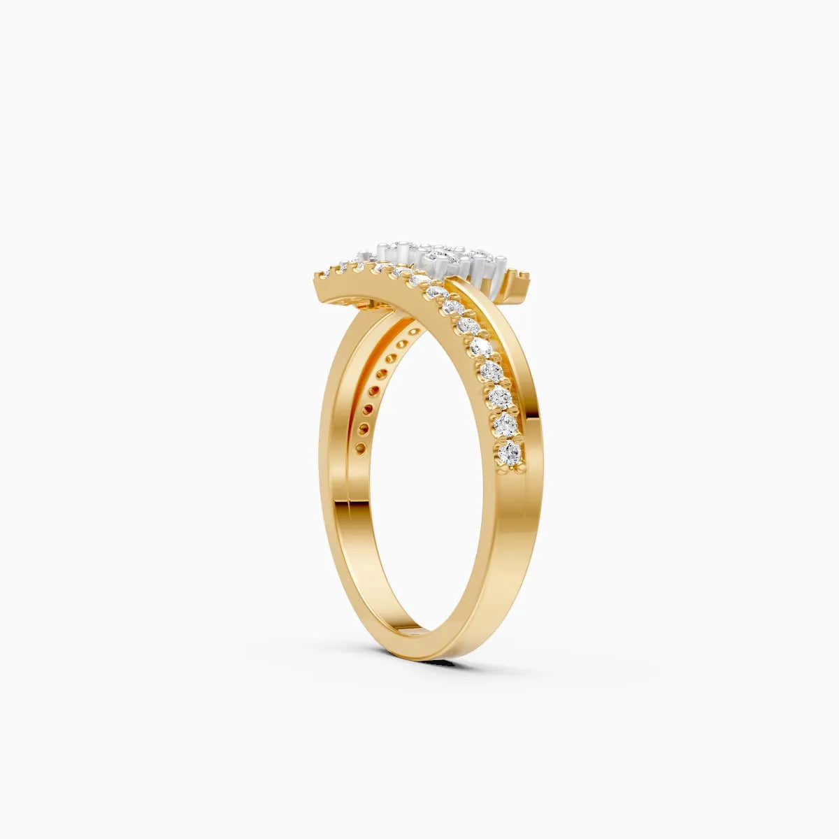 Trendy Bounce Diamond Linear Band Ring