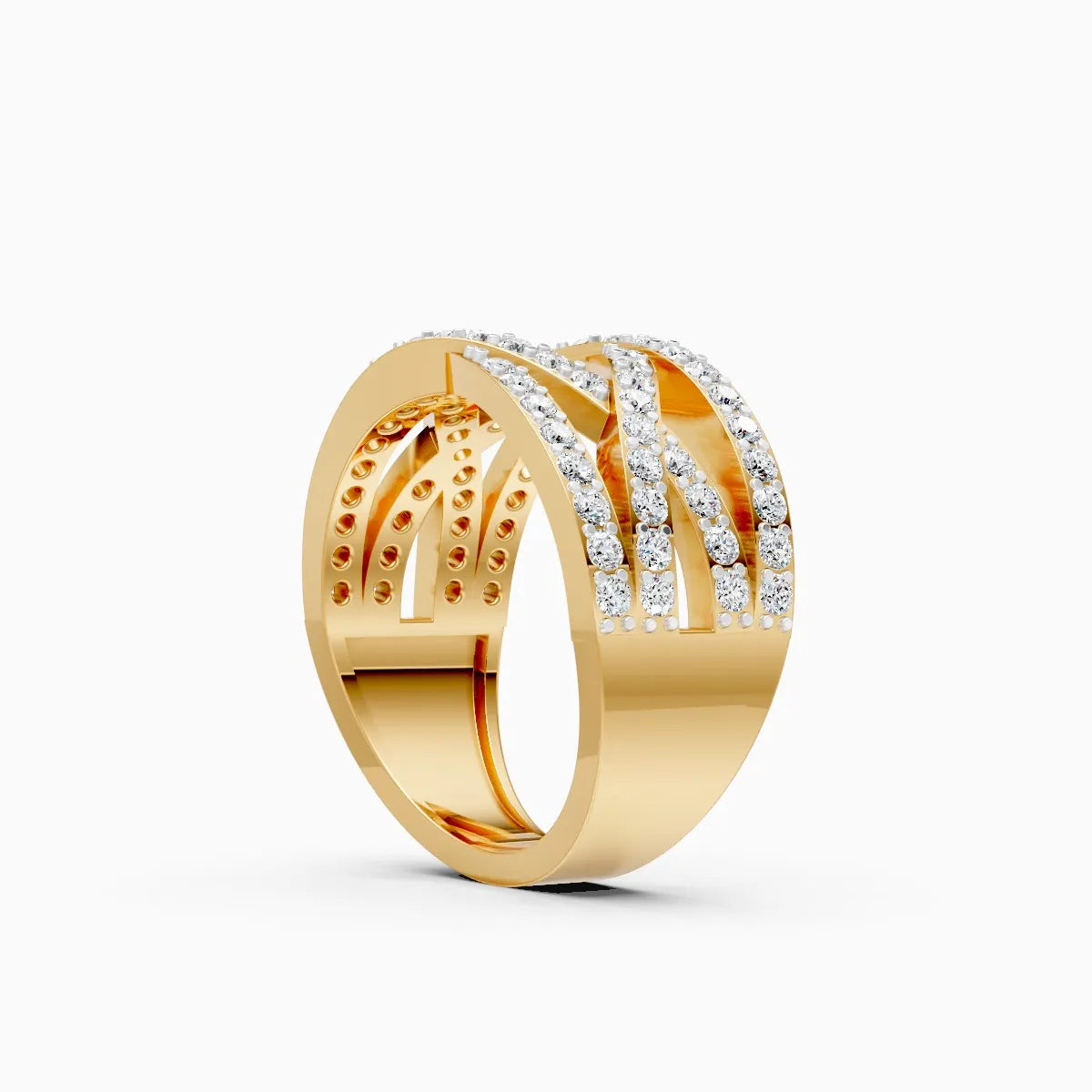 Criss-cross statement Diamond Ring