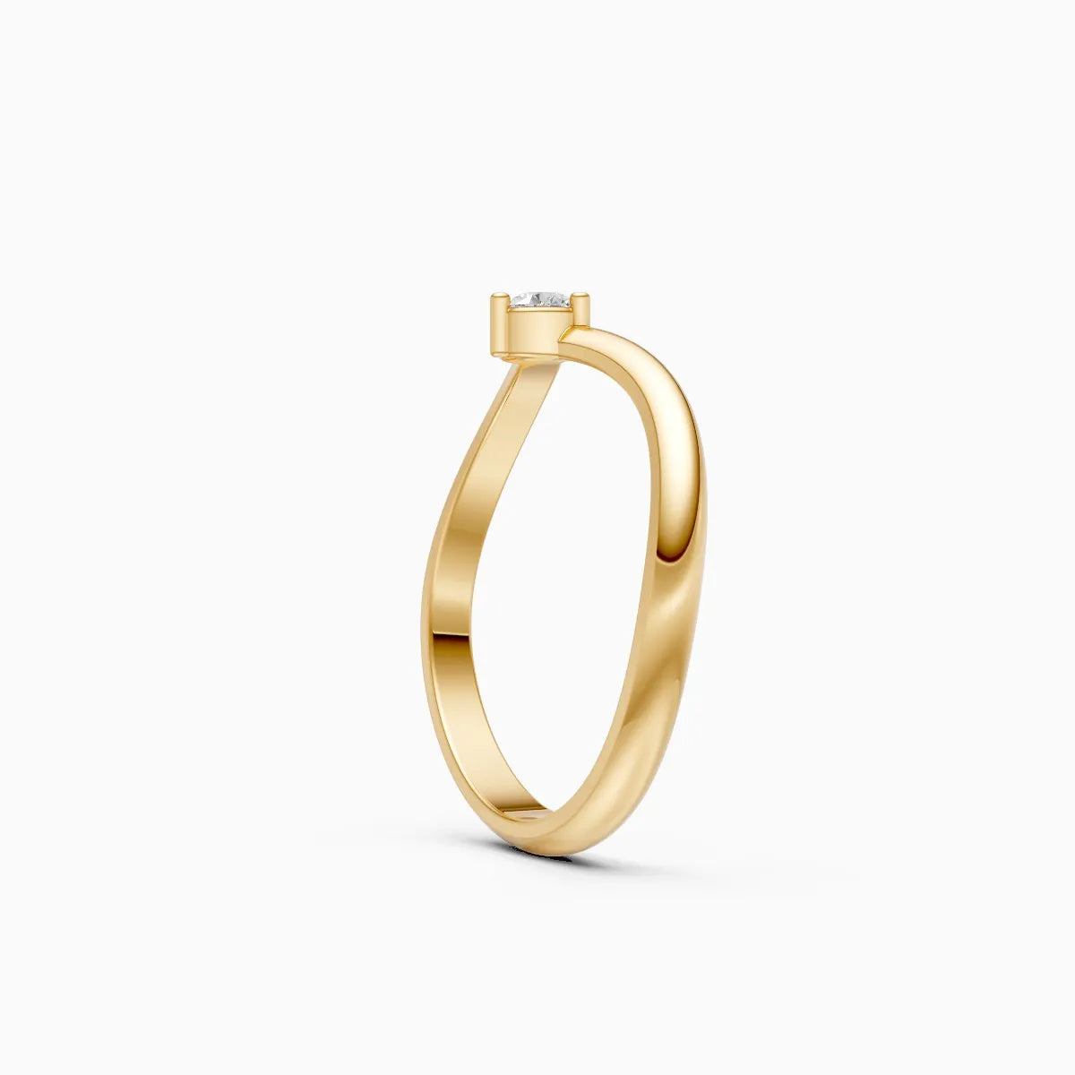 Minimalist Round Solitaire Ring