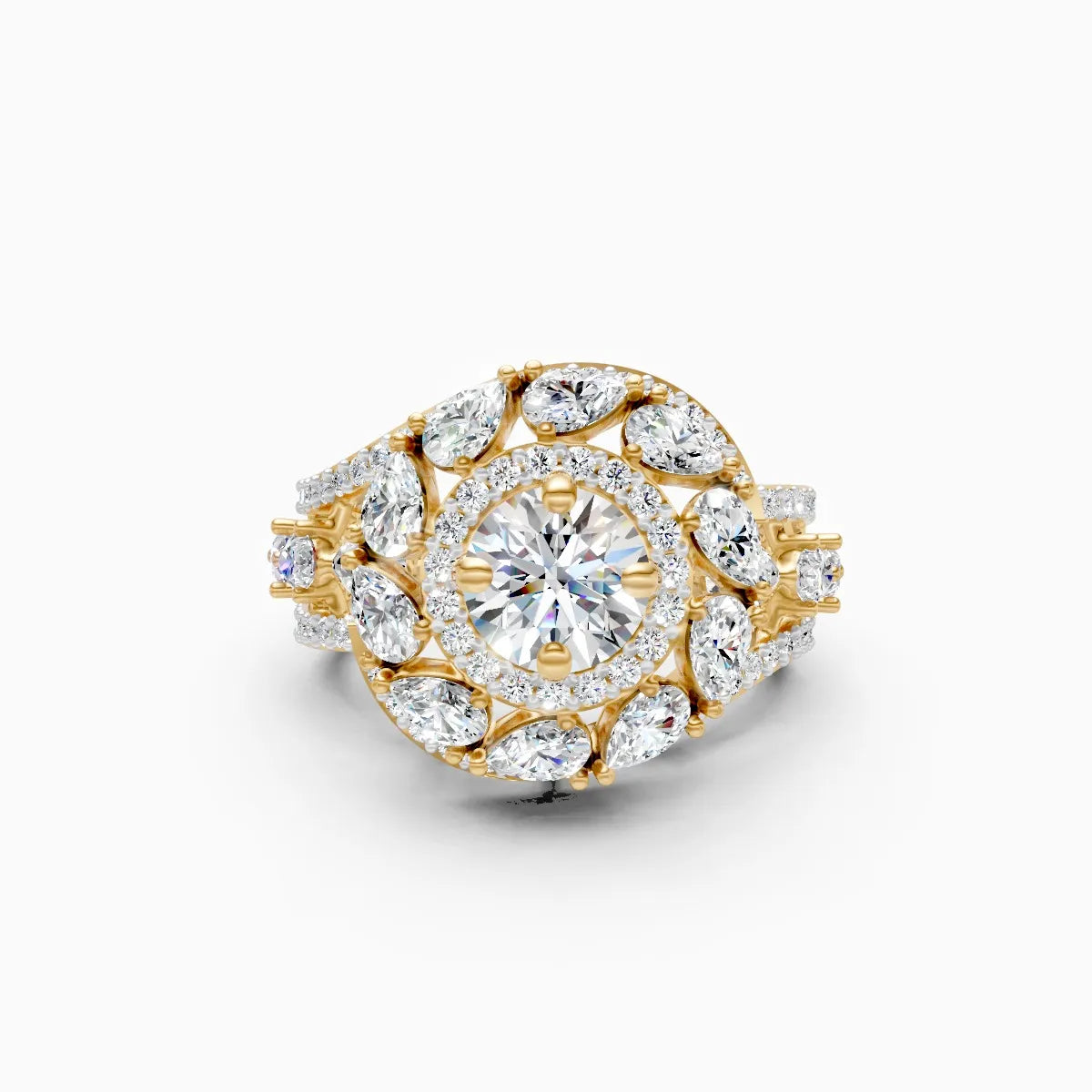 Round By pass Art deco style Ring