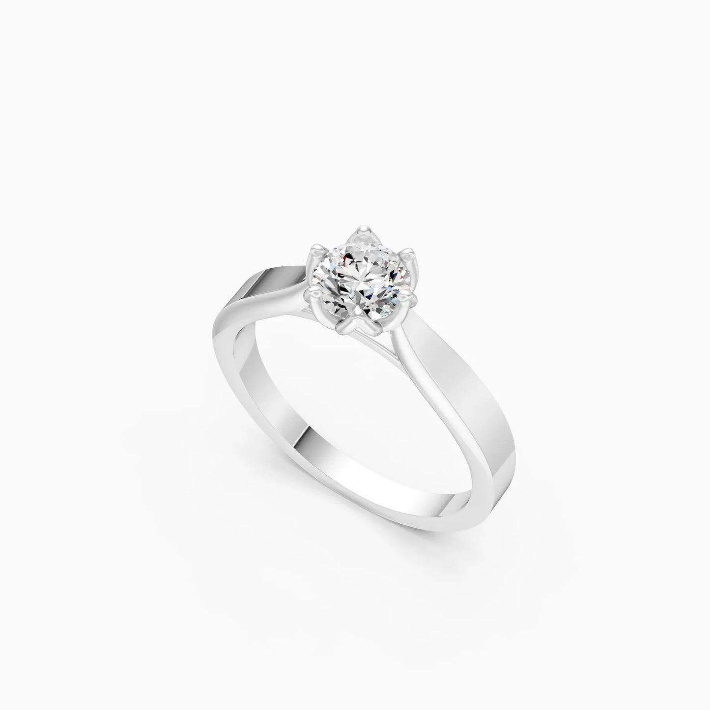 Simple Cathedral Setting Round Diamond Ring