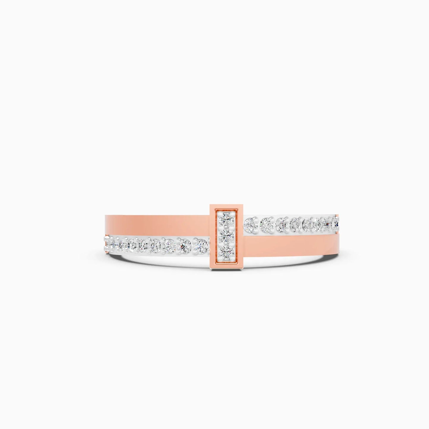 Timeless Round Lab Grown Bar Style Wedding Band