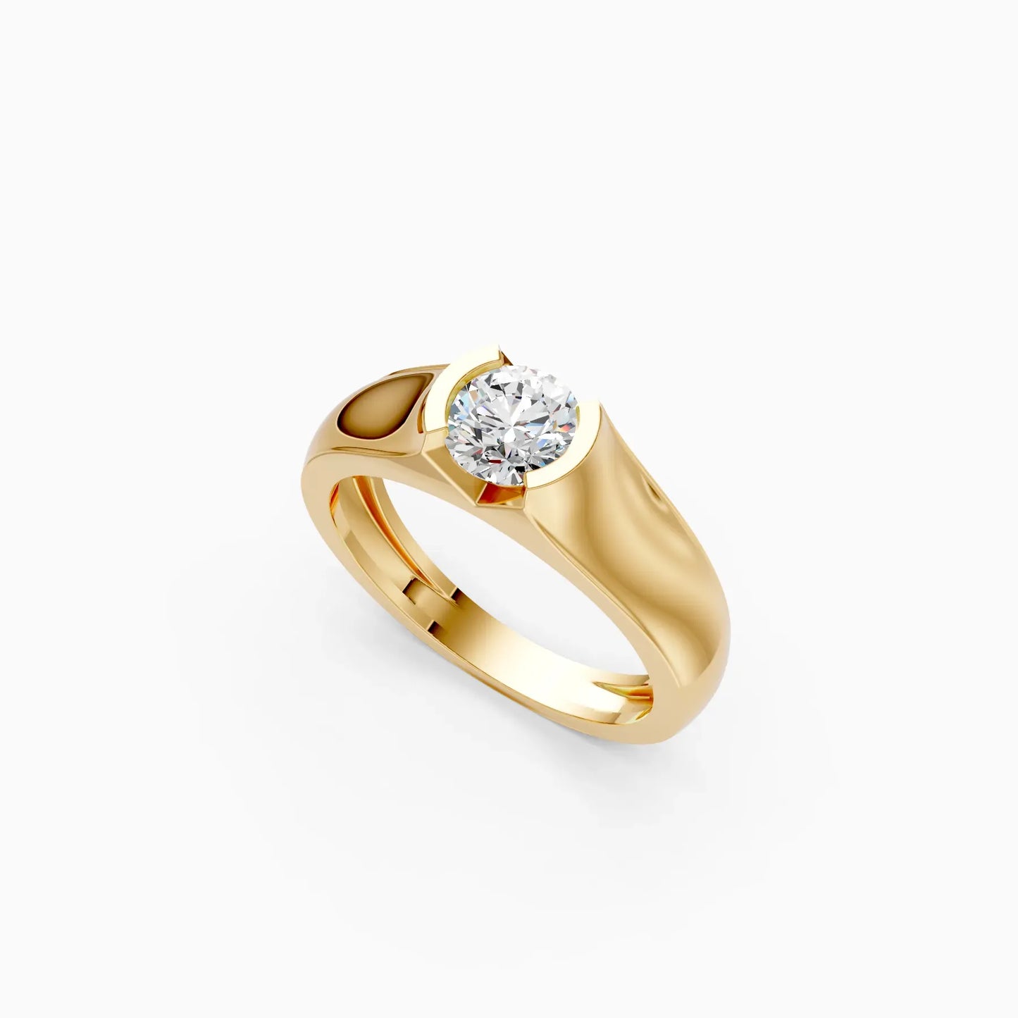 Tension Setting Round Diamond Solitaire Ring
