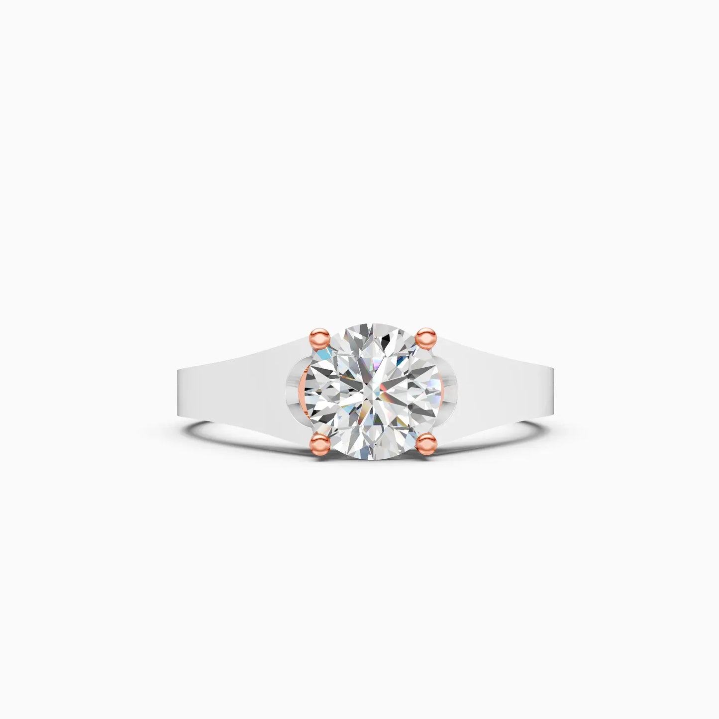 Forever Round Diamond Two Tone Solitaire Ring
