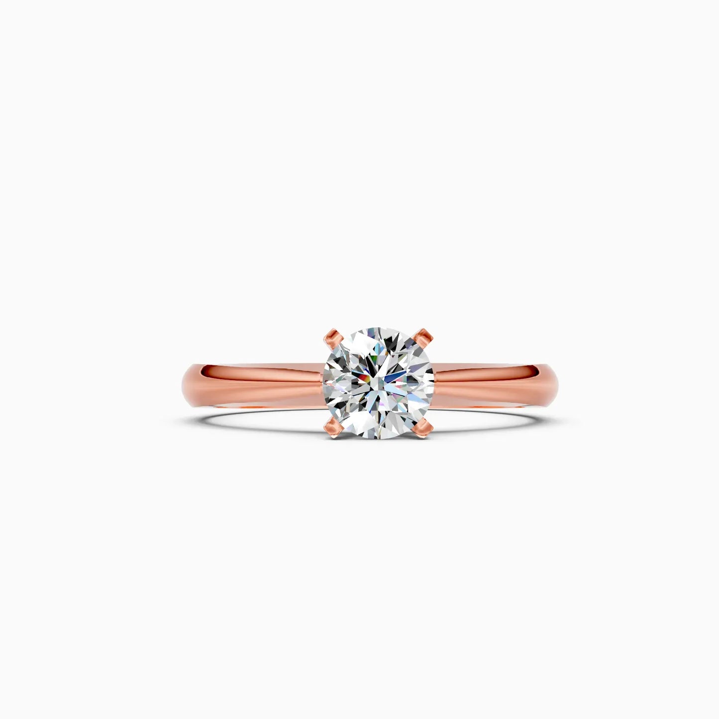 Classy Round Diamond Simple Gold Ring