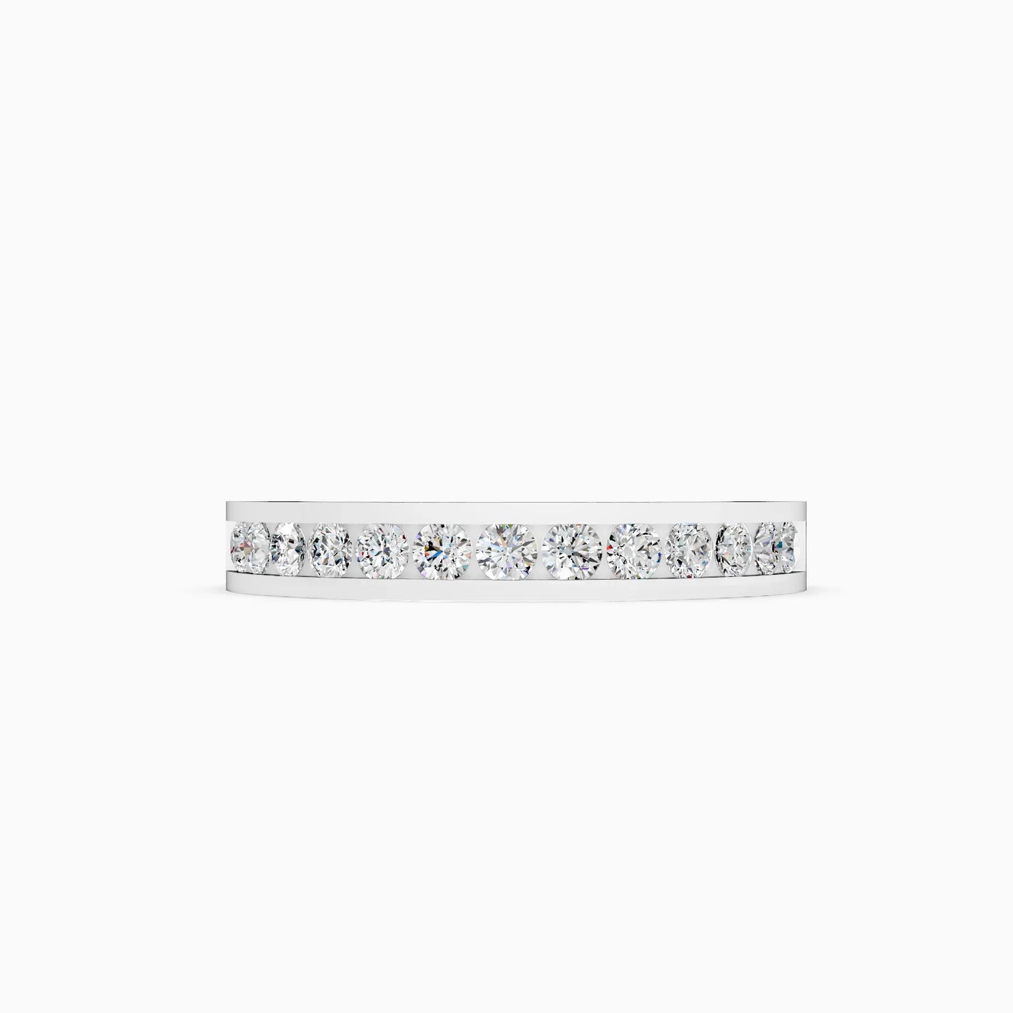 Channel Set Round Diamond Half Eternity Band