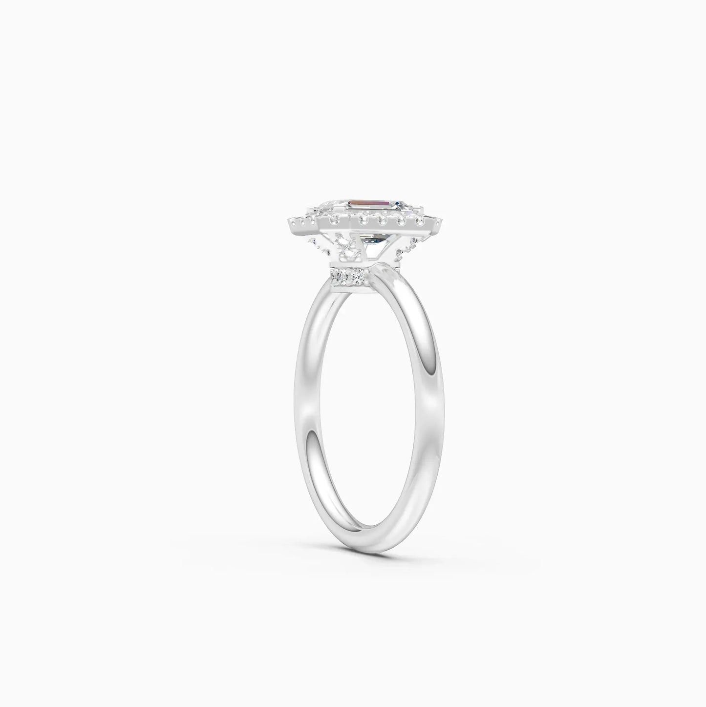 Emerald Halo lab Diamond Wedding Ring