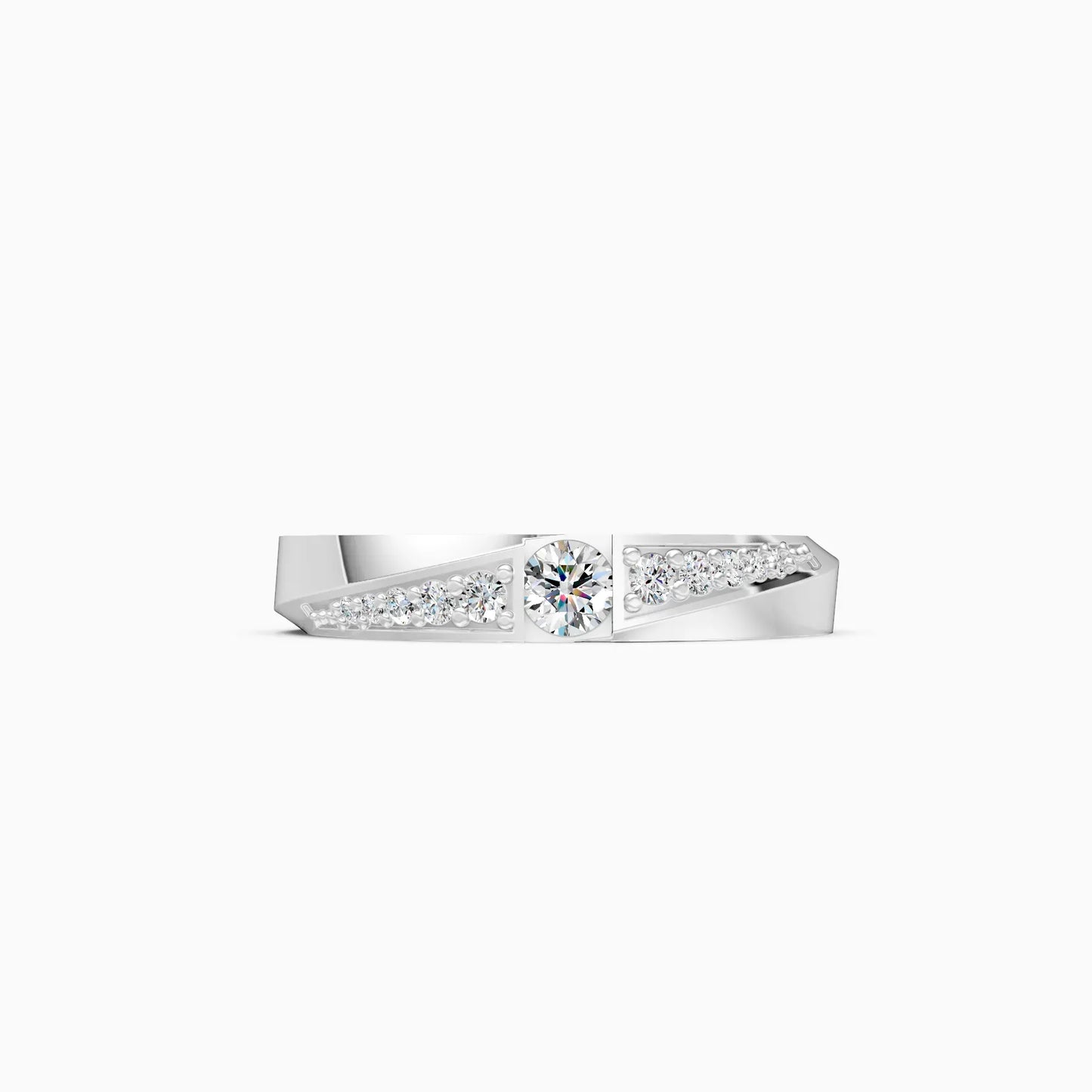 Round Side Accents Diamond Couple Ring