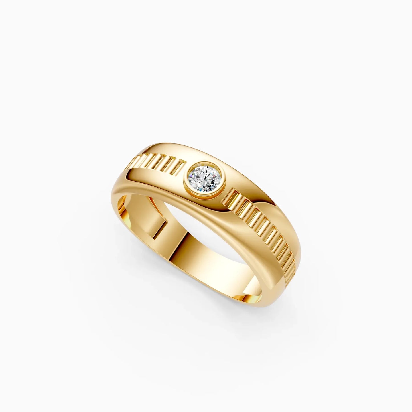 Latest Bezel Round Diamond Ring For Men