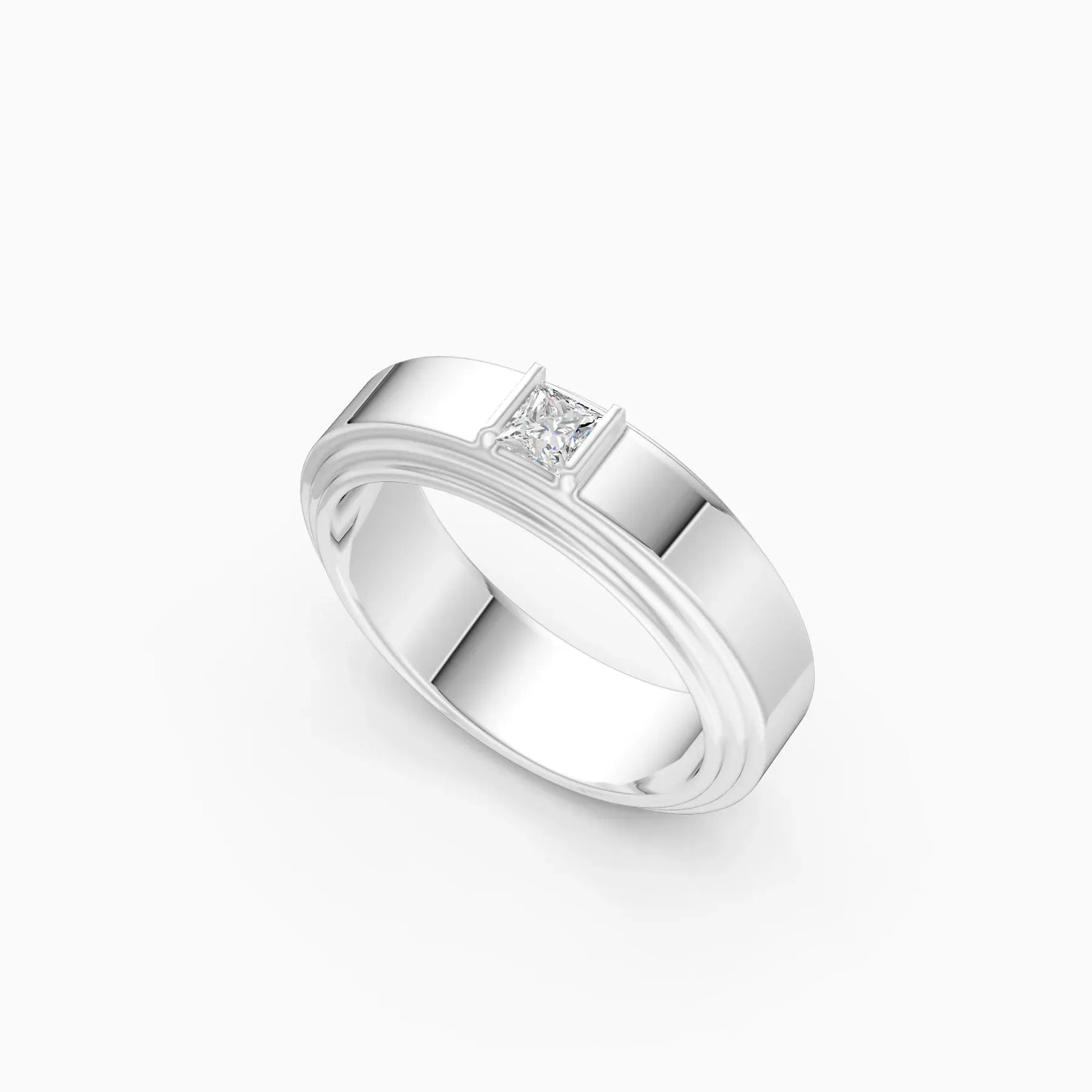 Princess Cut Lab Grown Diamond Men's Ring
