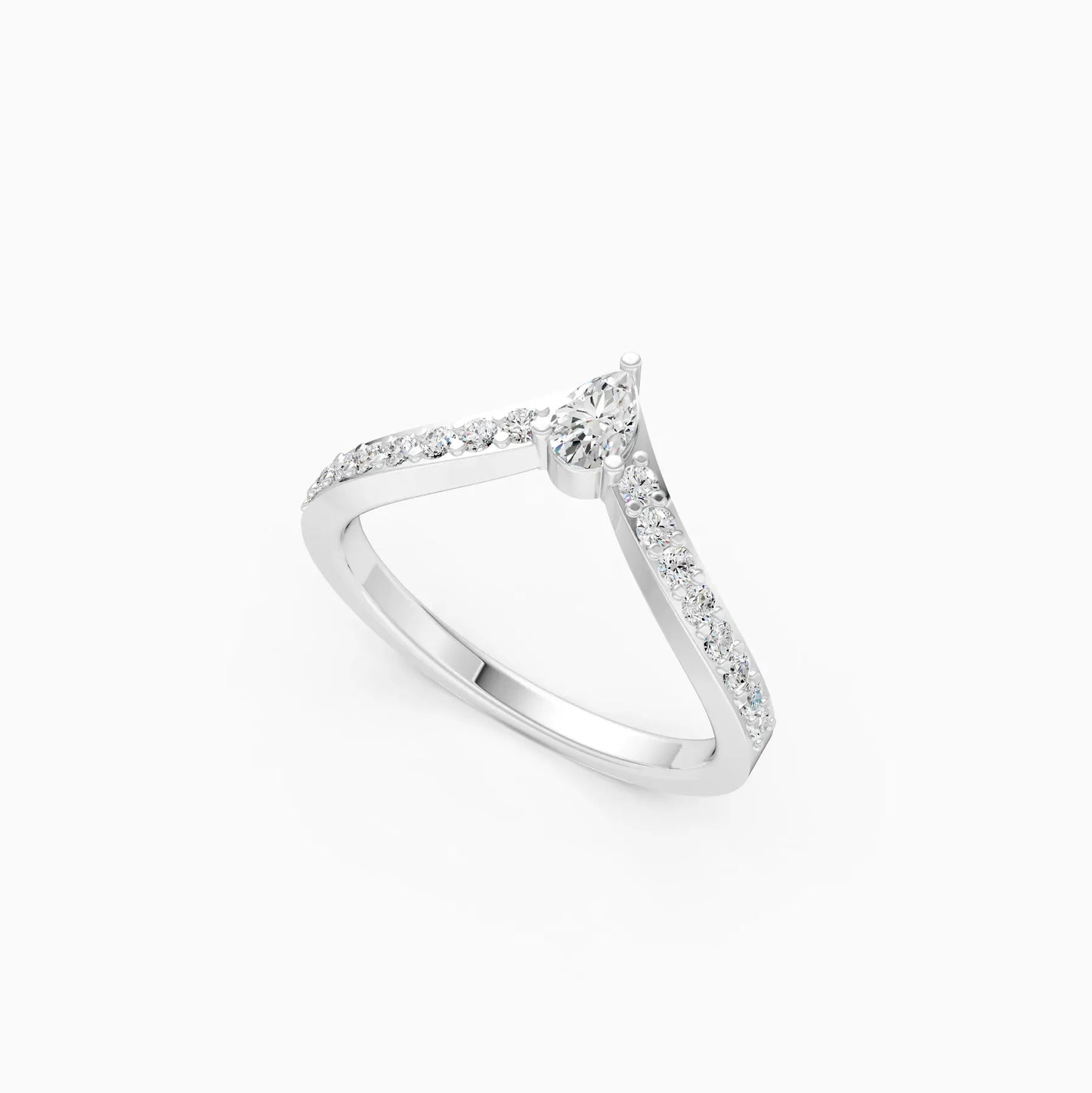 Pear Diamond Curved Wedding Band