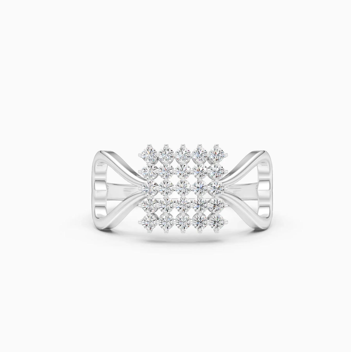 Square Shape Diamond Cluster Impressive Ring
