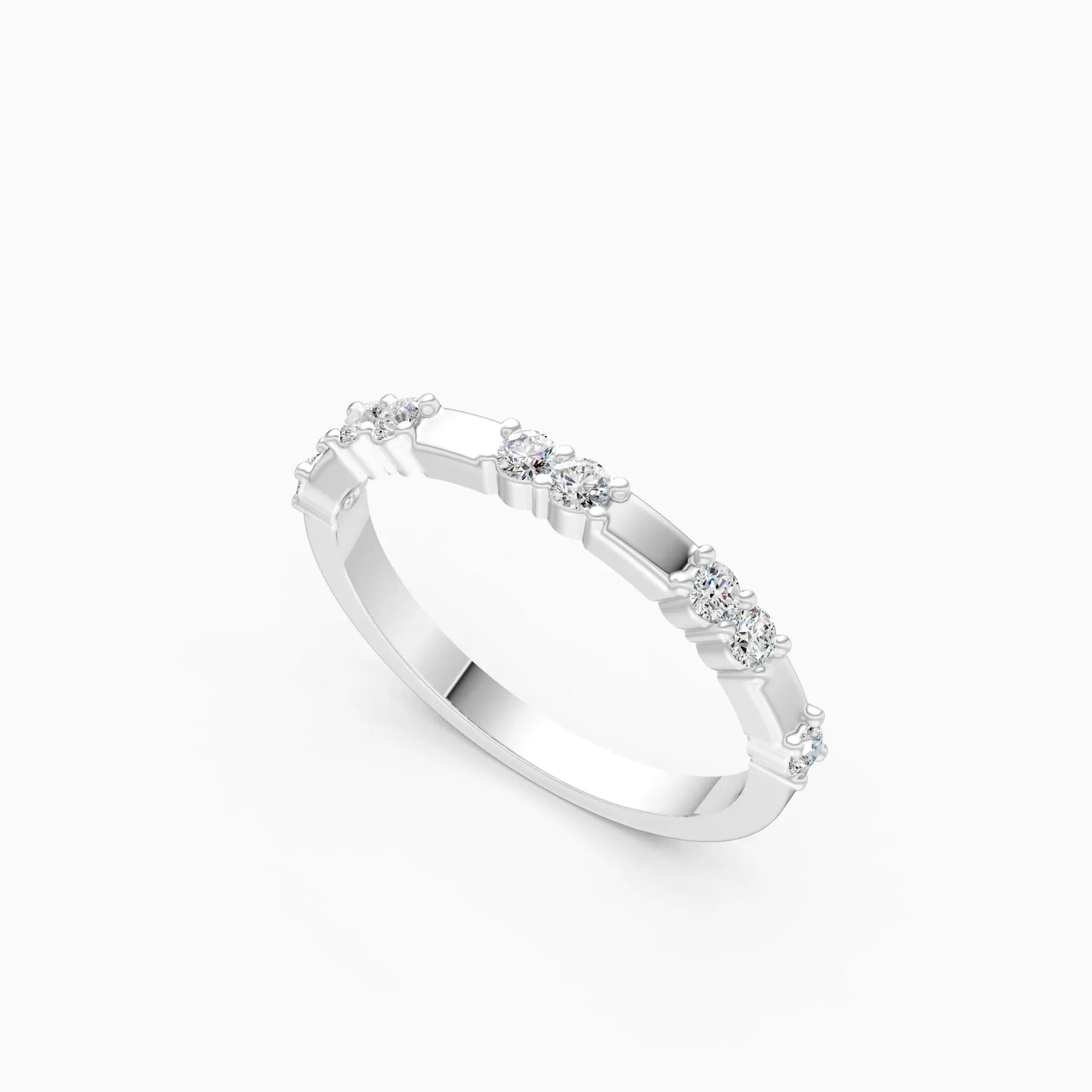 Dazzle Thin Distance Round Diamond Stackable Band