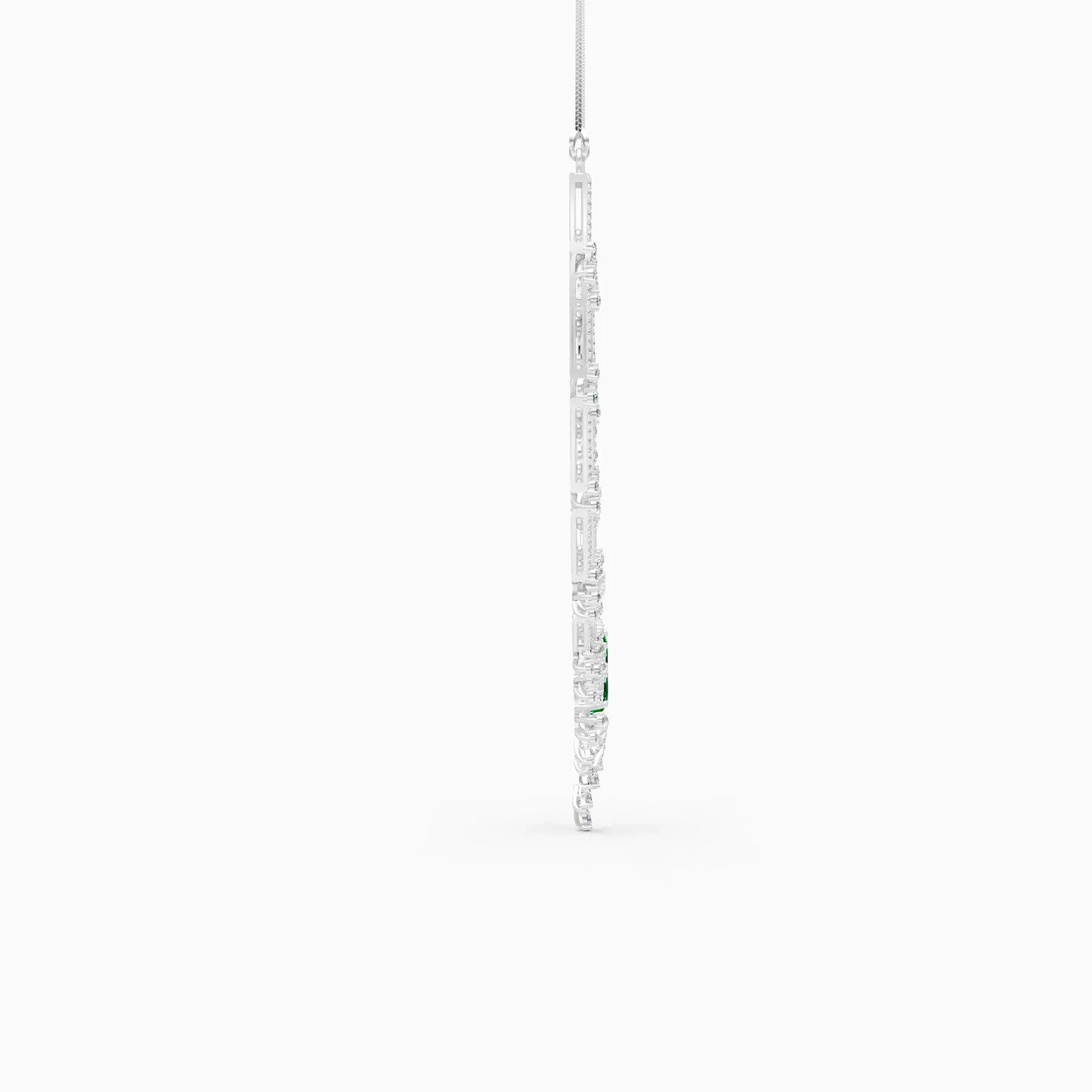 Leaf Shaped Gold Lab Diamond Necklace