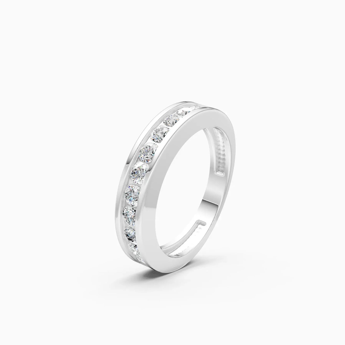 Round Lab Grown Diamond Channel Set Band